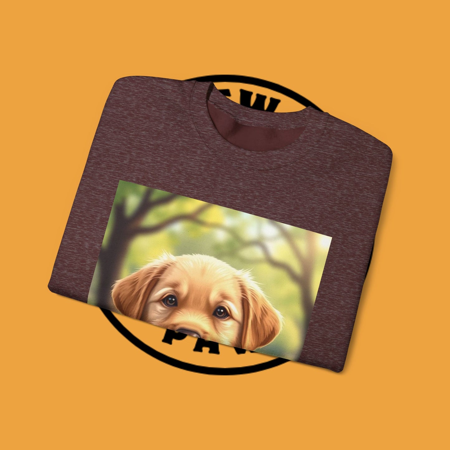 Crewneck Sweatshirt - Adorable Puppy Smiling in the Park - Sweet and Happy Golden Retriever