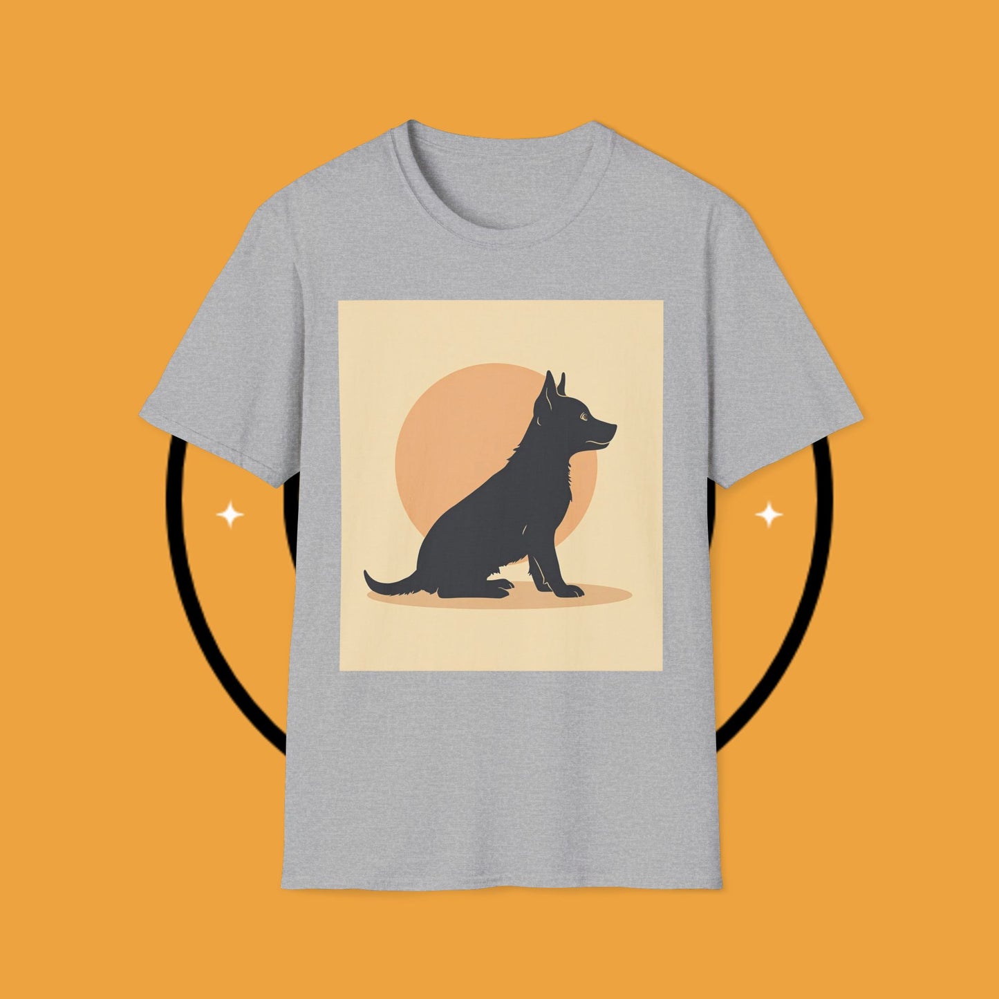 Border Collie Silhouette T-Shirt - Minimalist Sunset Design | Dog Lover Graphic Tee