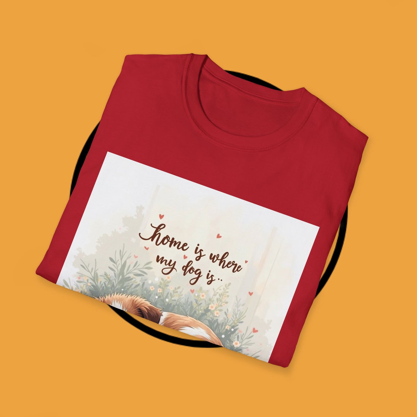 "Home Is Where My Dog Is" T-Shirt - Cute Sleeping Puppy Design | Dog Lover Gift Tee