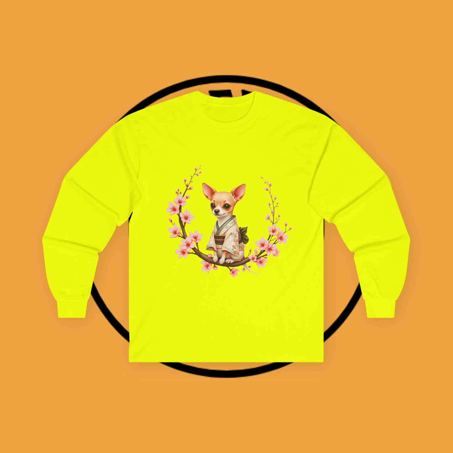 ๐ธ Sakura Chihuahua Kimono Long Sleeve Tee - Japanese Cherry Blossom Design