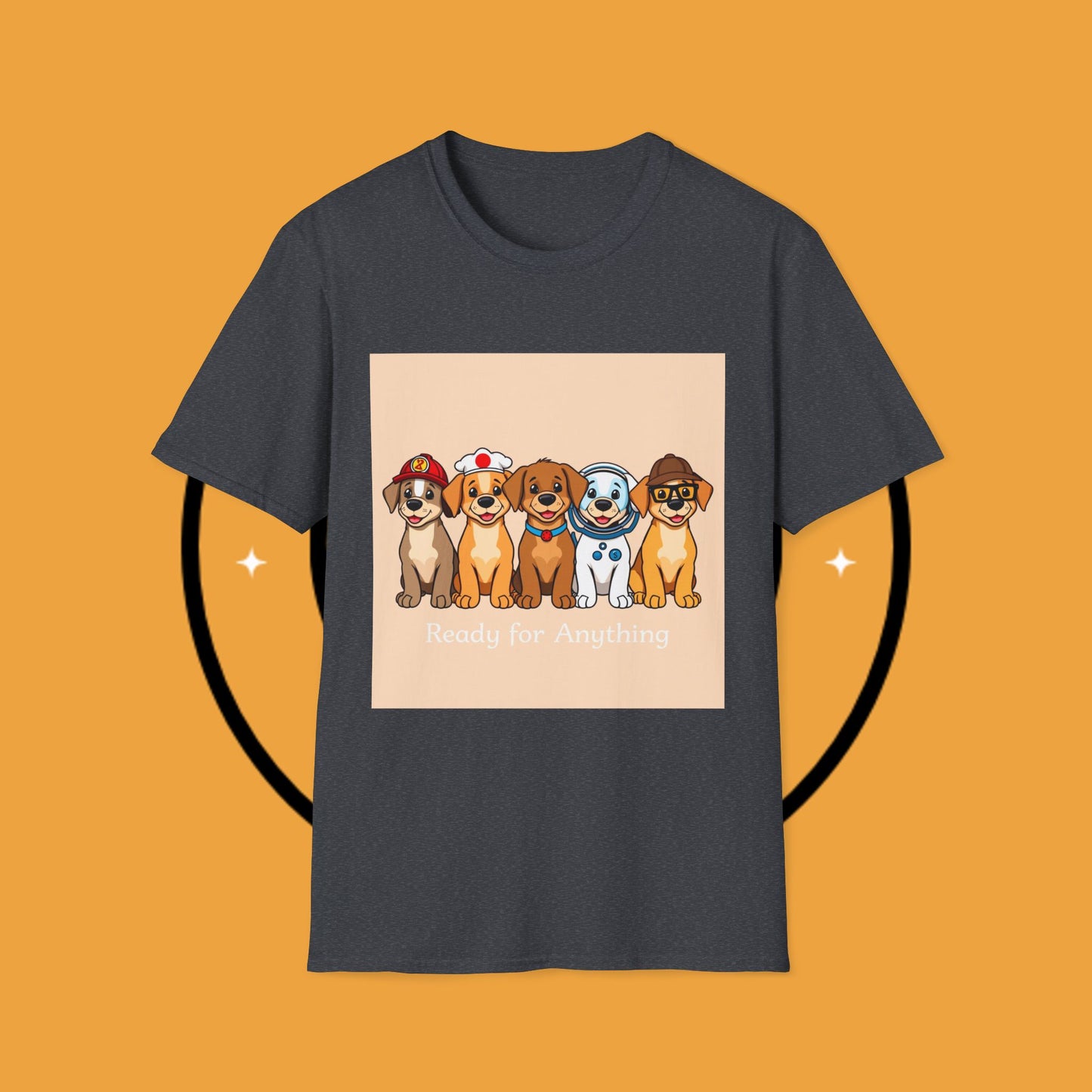 Puppy Professionals ๐พ | Ready for Anything T-Shirt for Career - Curious Canine Lovers - Unisex T-Shirt Design