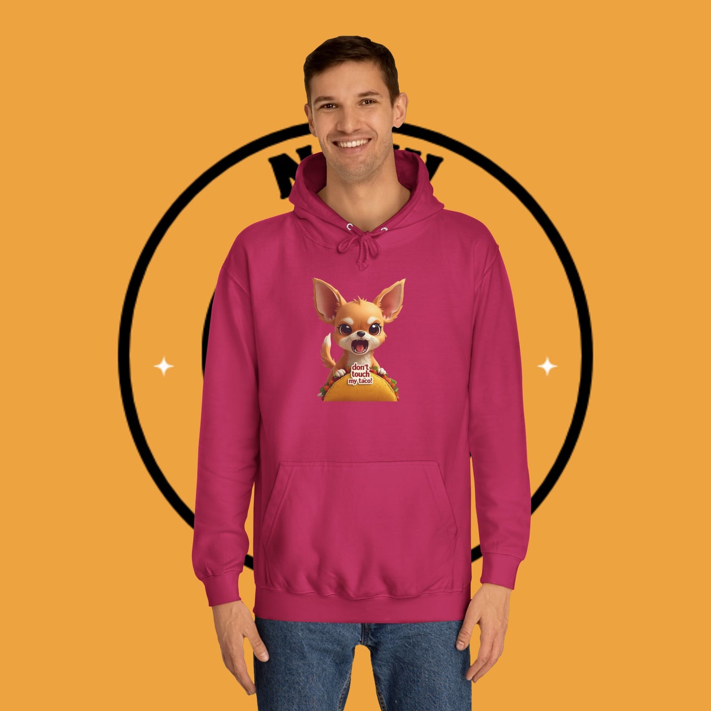 "Don't Touch My Taco Chihuahua Hoodie | Angry Dog Food Protection | Funny Mexican Pet Meme | Fierce Chihuahua Gift"