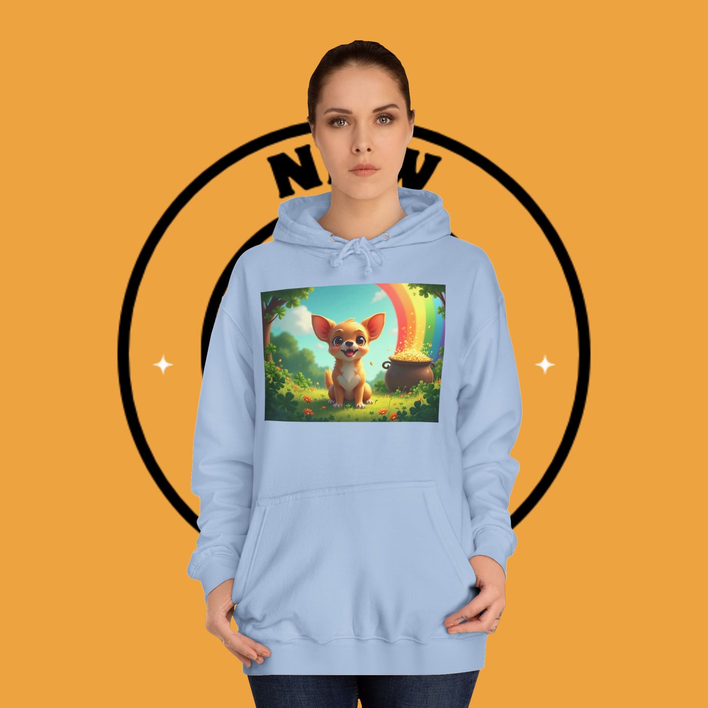 Lucky Rainbow Chihuahua Hoodie - St. Patrick's Day Magical Puppy Sweatshirt