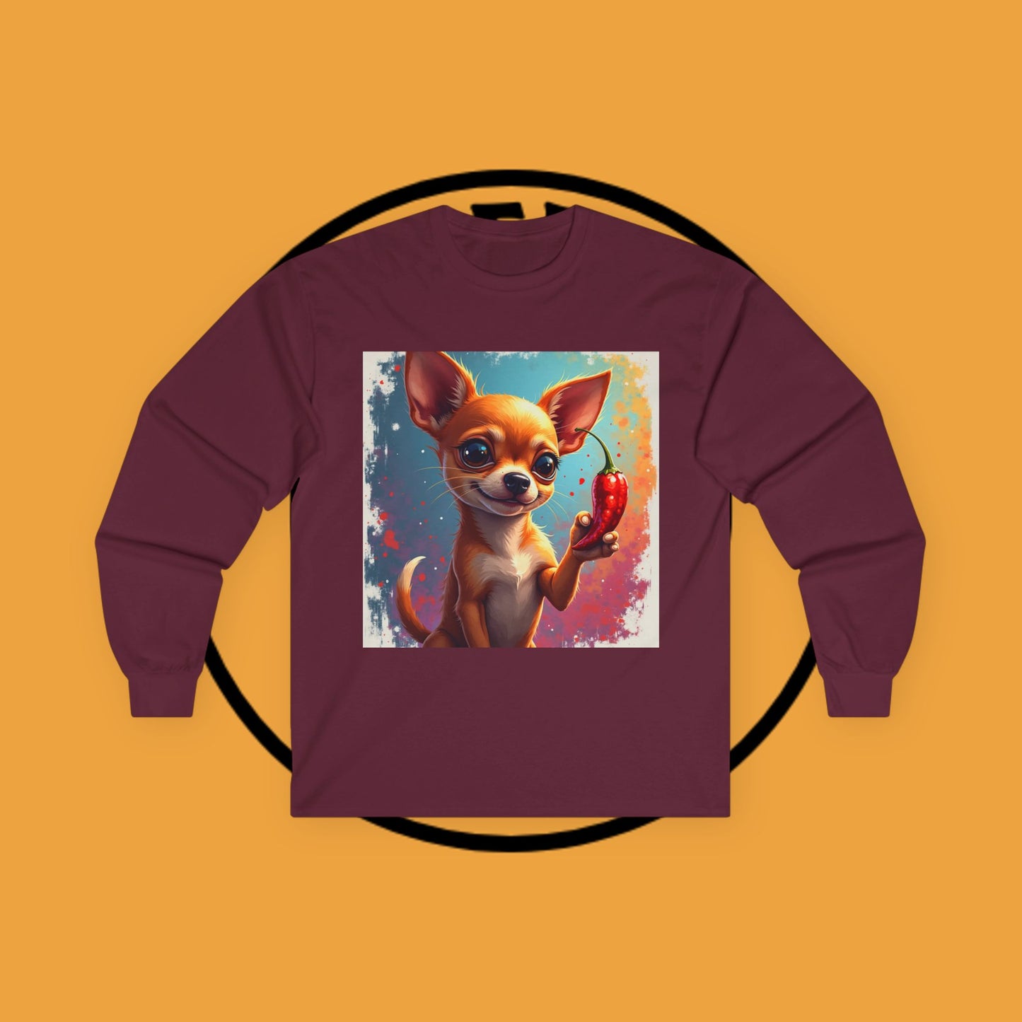 🌶️ Spicy Chihuahua Long Sleeve Tee - Premium Digital Art Design