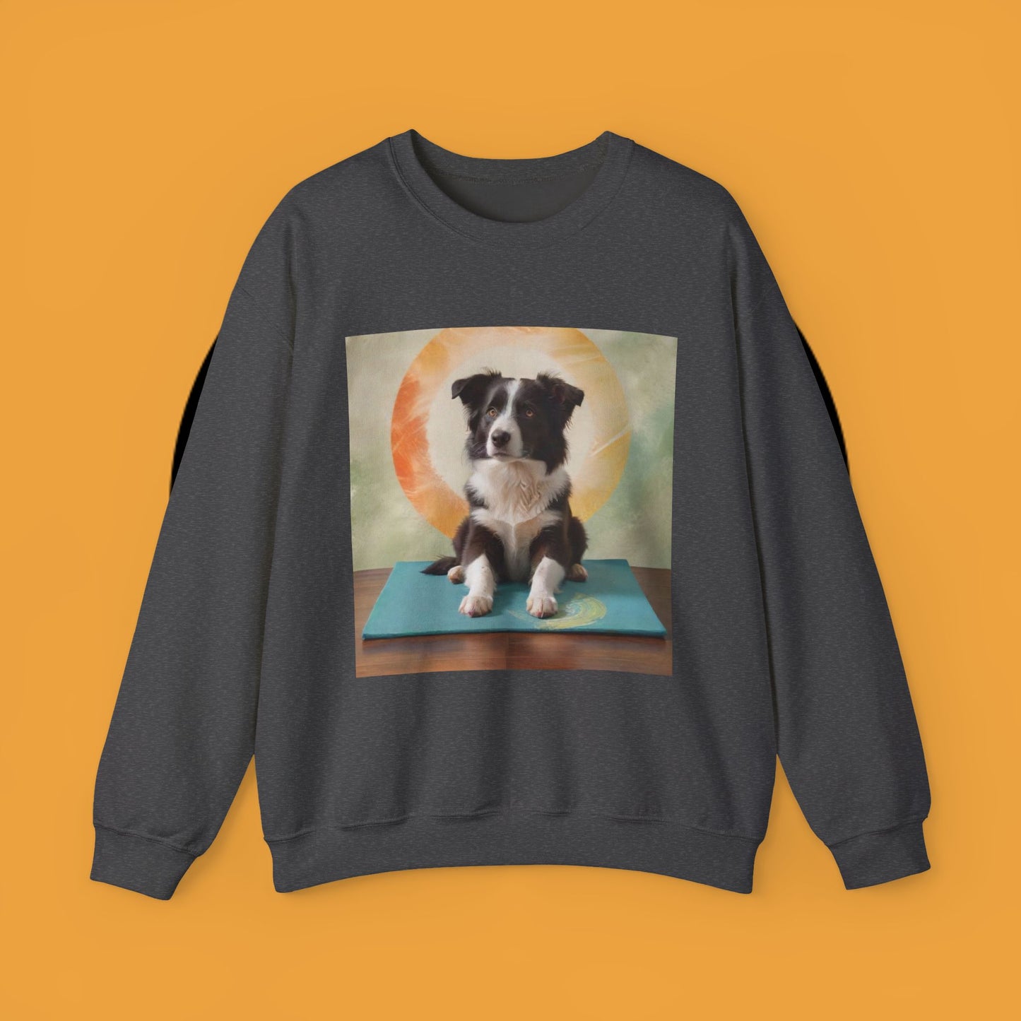 Zen Border Collie Yoga Dog Crewneck Sweatshirt - Meditation Pet Lover Gift | Spiritual Animal Art