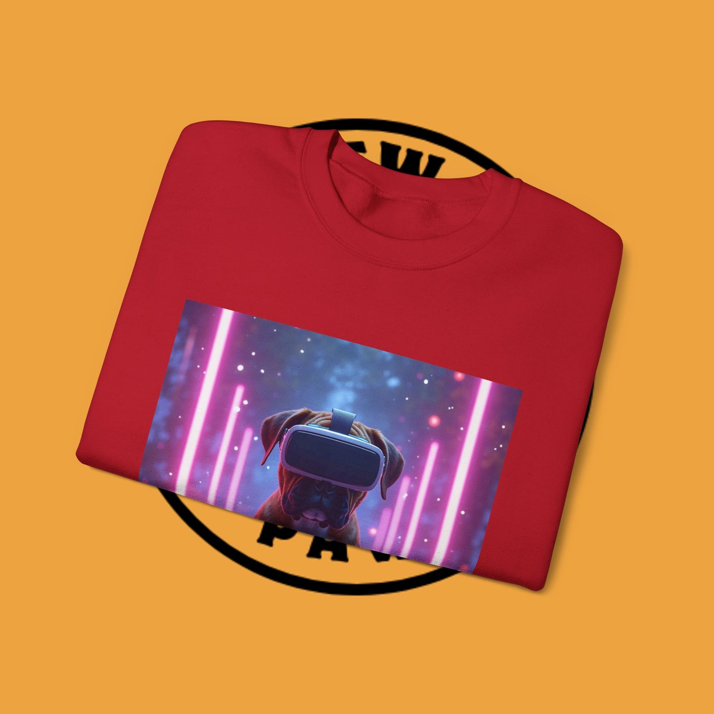 VR Gaming Boxer Dog Crewneck Sweatshirt | Funny Gamer Gift | Virtual Reality Puppy Design