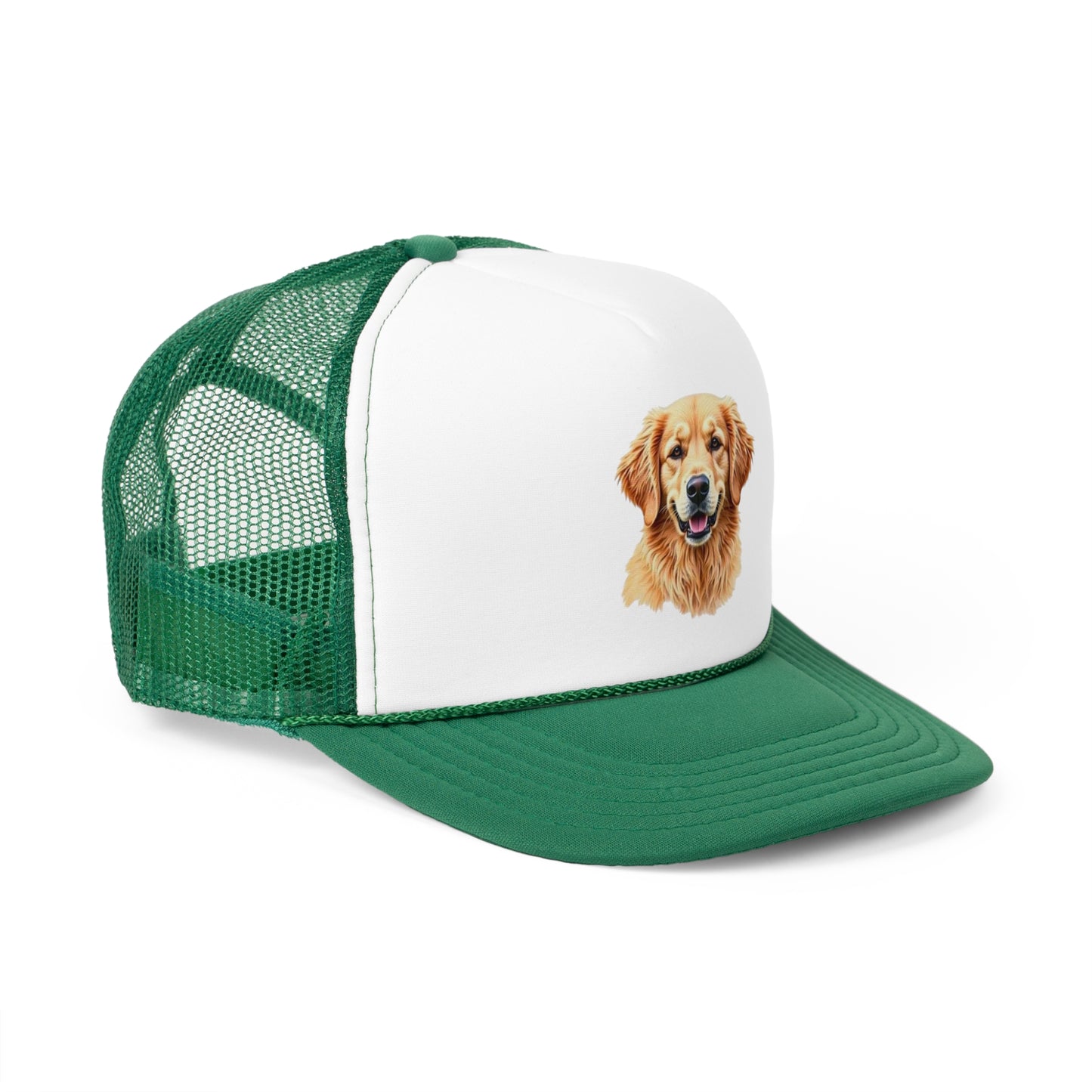 Golden Retriever Portrait Trucker Hat - Happy Dog Watercolor Art Style Cap - Perfect for Pet Lovers