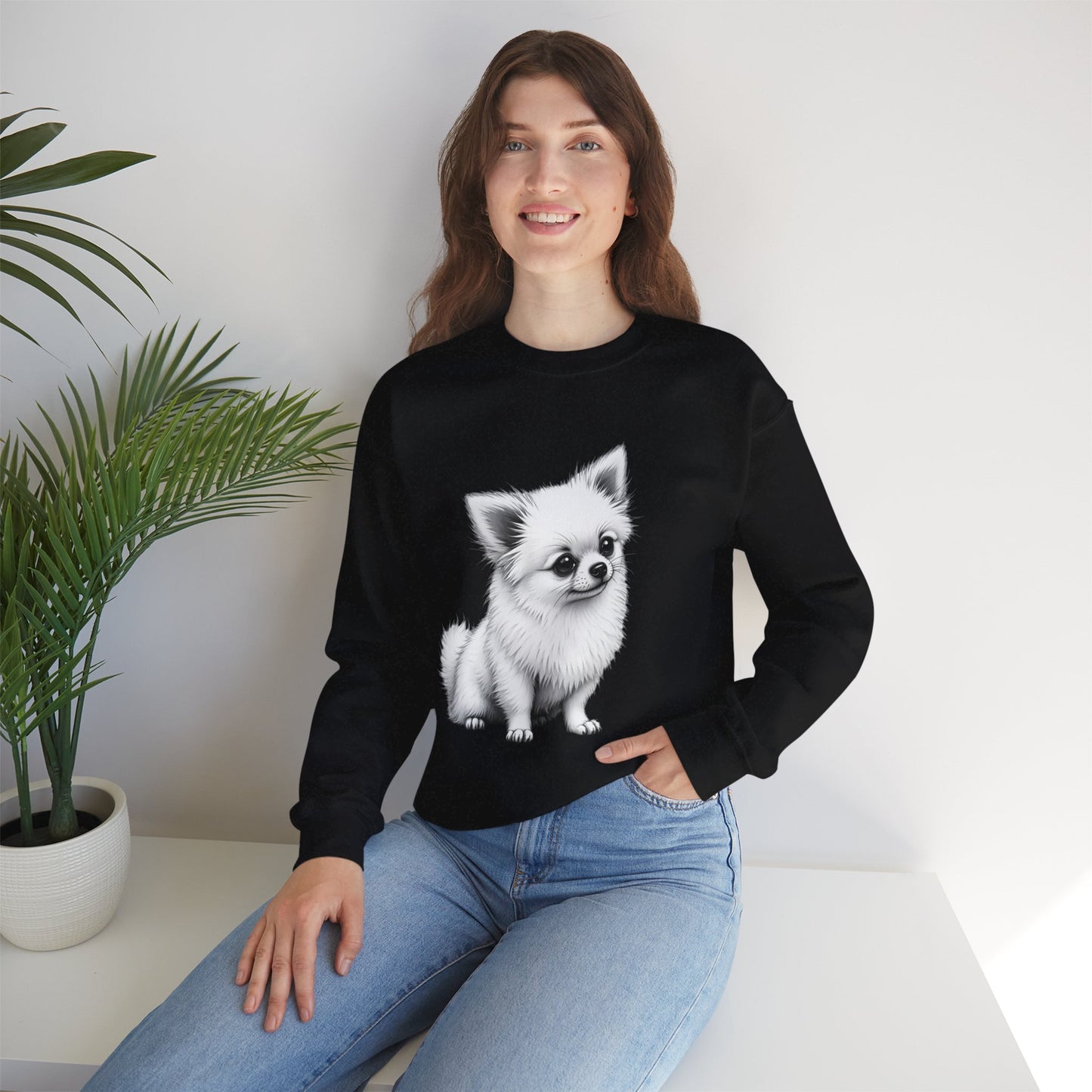 Classic Chihuahua Sketch Sweatshirt | Black White Dog Portrait | Artistic Pet Lover Gift