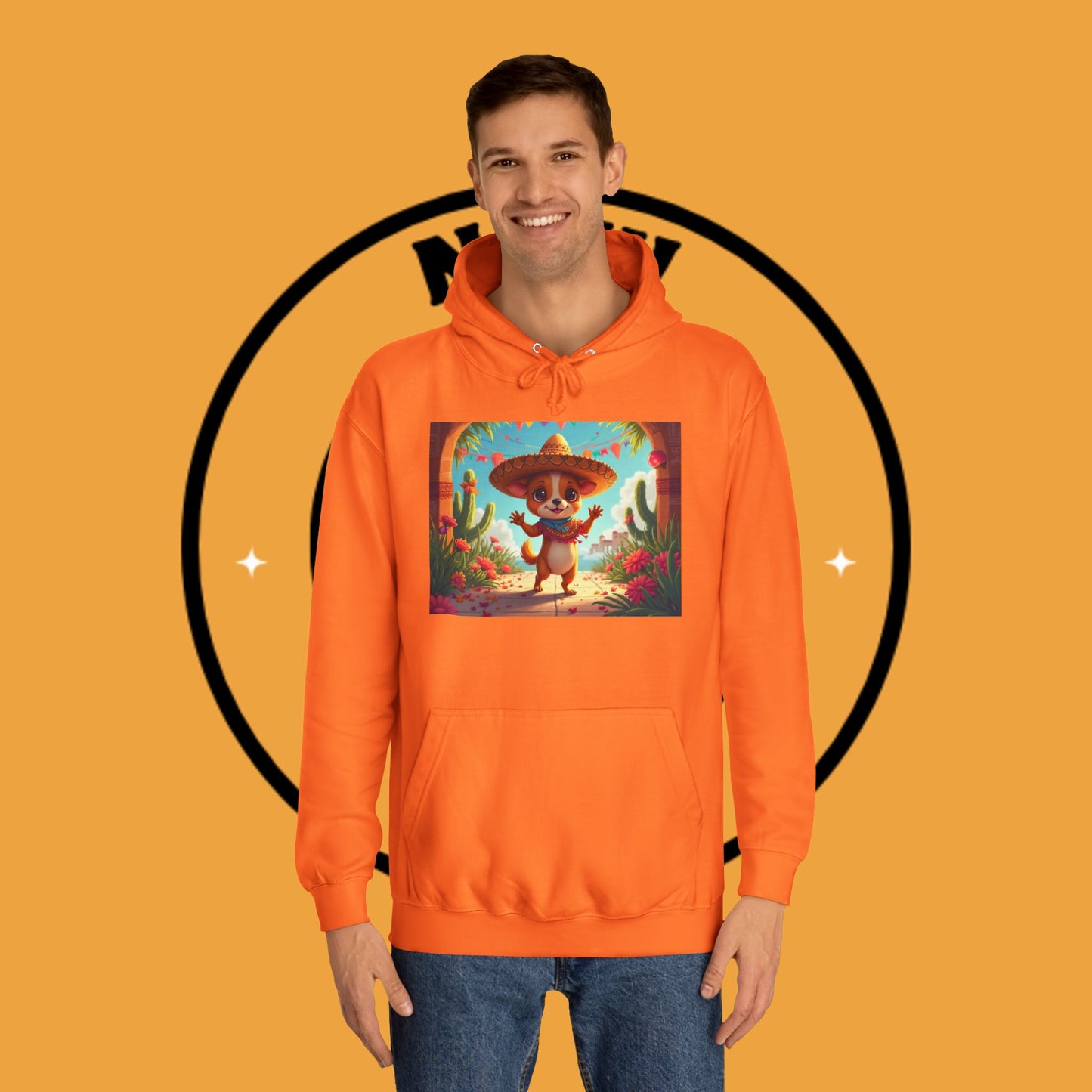 "Mexican Sombrero Chihuahua Hoodie | Fiesta Dog Celebration Wear | Authentic México Desert Art | Cinco de Mayo Gift"
