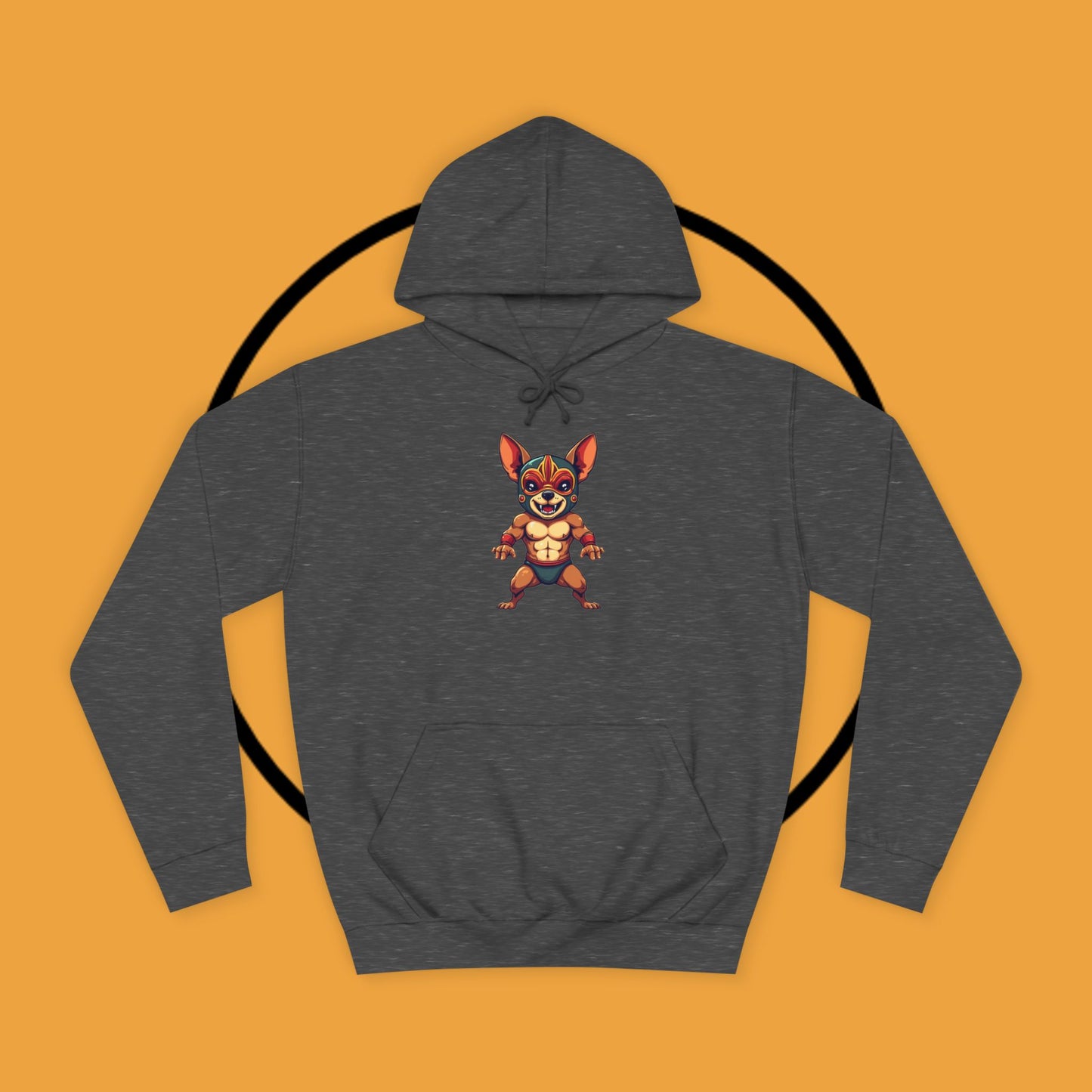 "Luchador Chihuahua Wrestling Hoodie | Mexican Lucha Libre Dog Mask | Wrestler Pet Art | Funny Fighting Dog Gift"