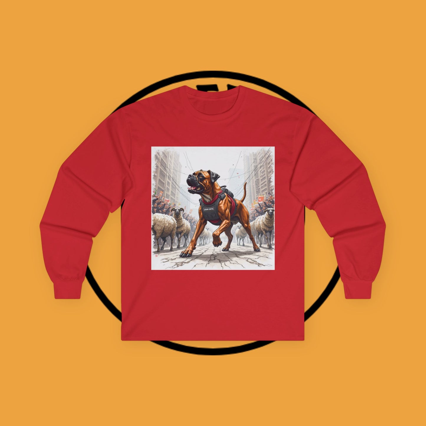 Crowd Control Dog Long Sleeve Tee - Tactical K9 Urban Sheep Herding Shirt