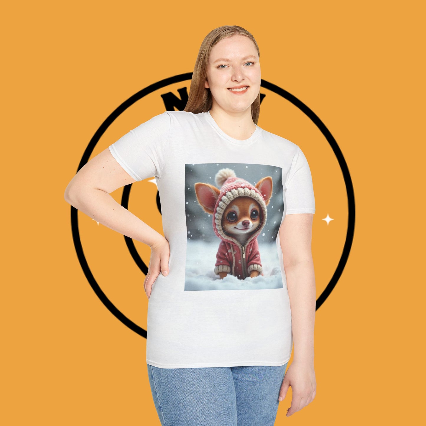Winter Chihuahua Snow T-Shirt - Cozy Holiday Dog Art - Christmas Pet Hoodie Tee - Cute Winter Animal Shirt