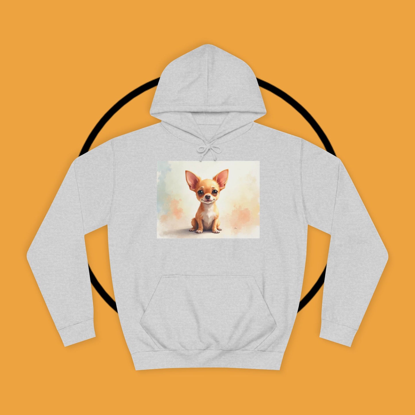 Watercolor Chihuahua Puppy Hoodie - Artistic Dog Portrait Sweatshirt