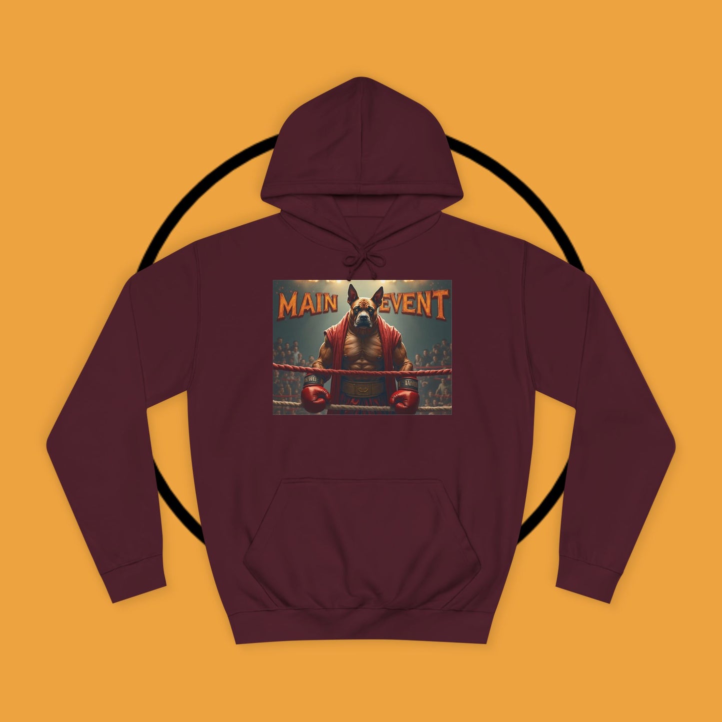 Boxing Boxer Dog Hoodie | Main Event Champion | Funny Fighting Dog Gift | Sports Pet Apparel