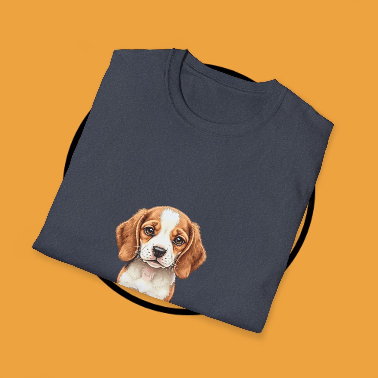 Realistic Beagle Puppy Portrait T-Shirt - Adorable Dog Face Graphic Tee for Pet Lovers