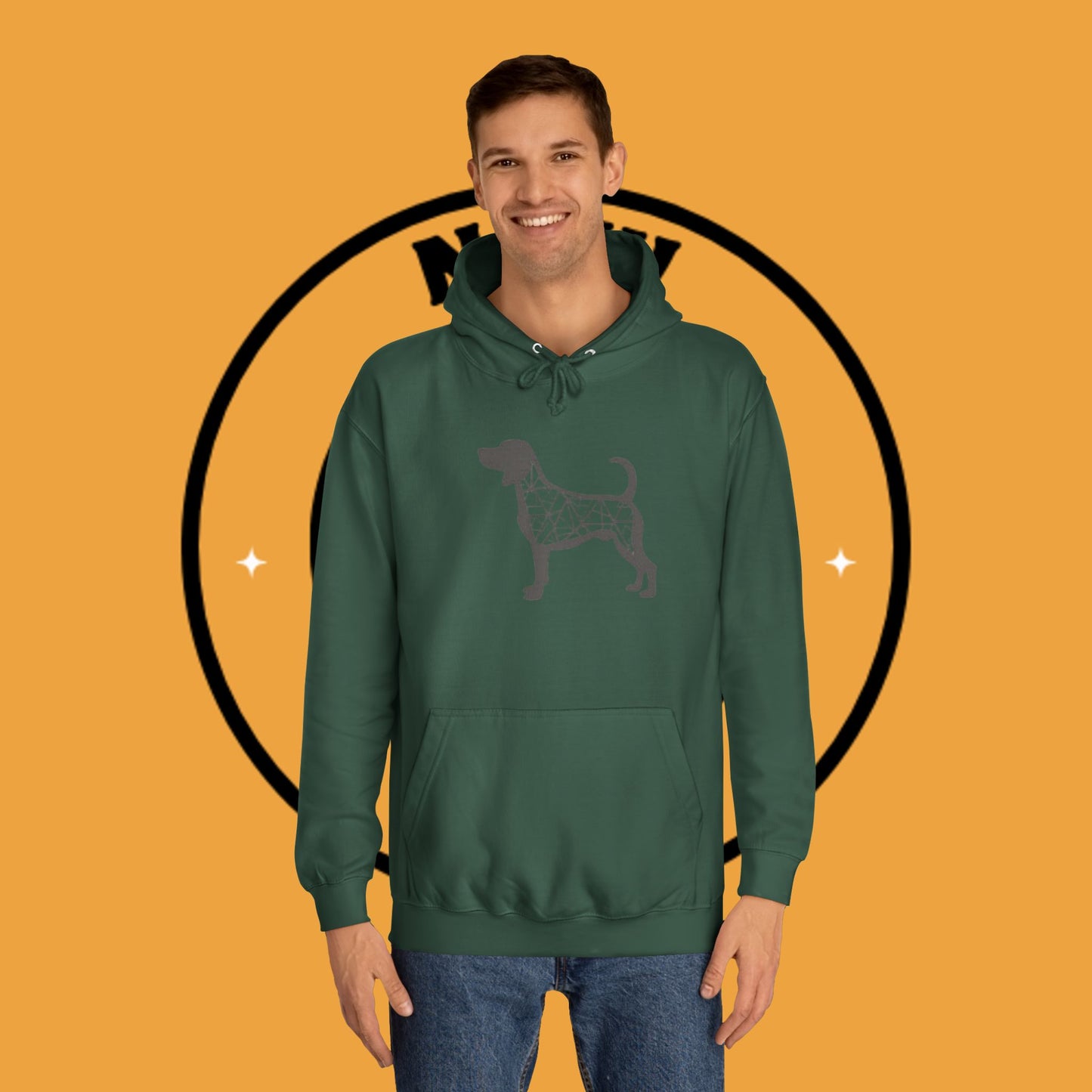 πΊ Geometric Beagle Hoodie - Modern Art Meets Canine Love! π¨ - Unisex Hoodie