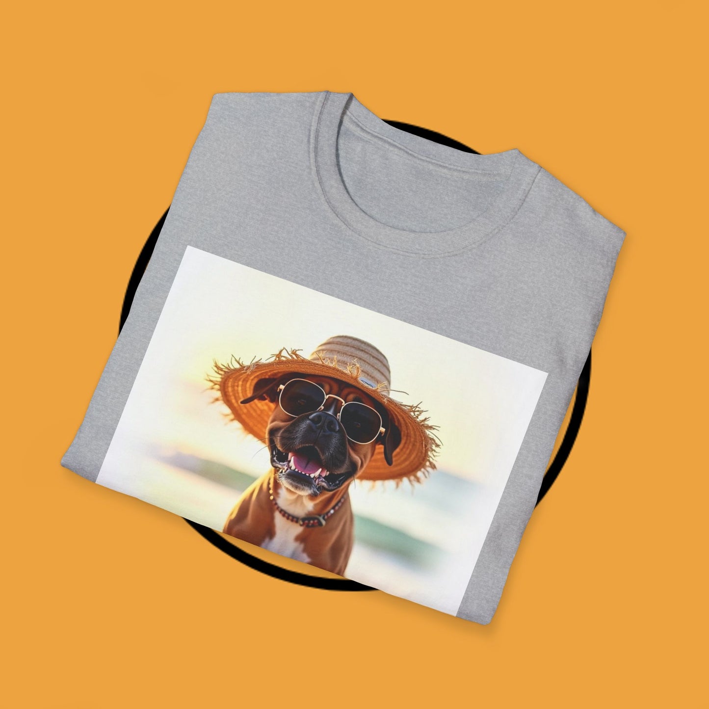 "Vacation Boxer Beach Vibes" Premium Summer T-Shirt / Beach Boxer Dog T-Shirt - Vacation Vibes Summer Pup Tee