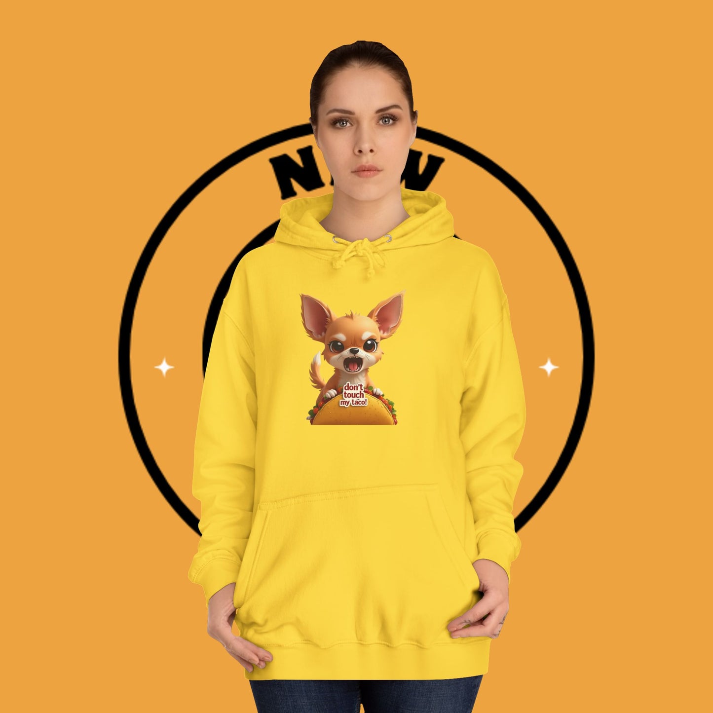 "Don't Touch My Taco Chihuahua Hoodie | Angry Dog Food Protection | Funny Mexican Pet Meme | Fierce Chihuahua Gift"