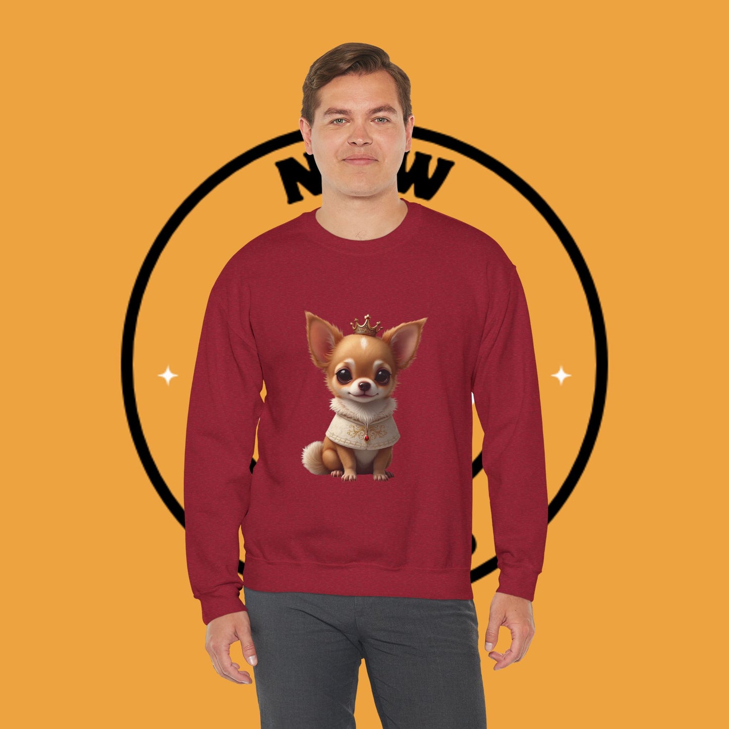 Royal Chihuahua Princess Sweatshirt | Crown Dog Design | Majestic Pet Lover Gift