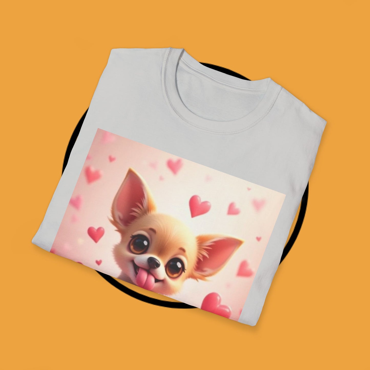 Cute Chihuahua Puppy Love Heart T-Shirt - Funny Dog Lover Gift Tee | Kawaii Pet Apparel