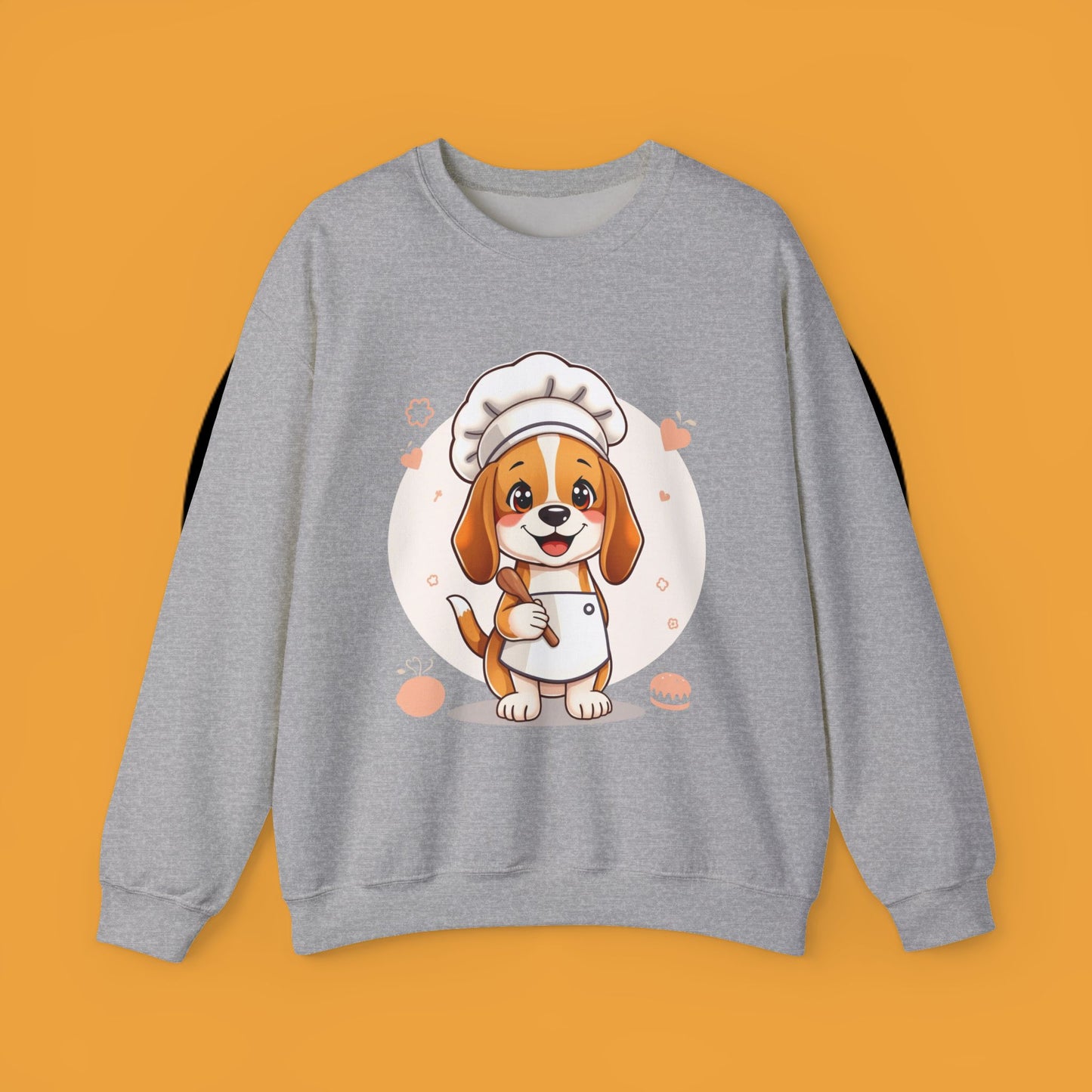 Chef Dog Crewneck Sweatshirt - Kawaii Beagle Design with Chef Hat