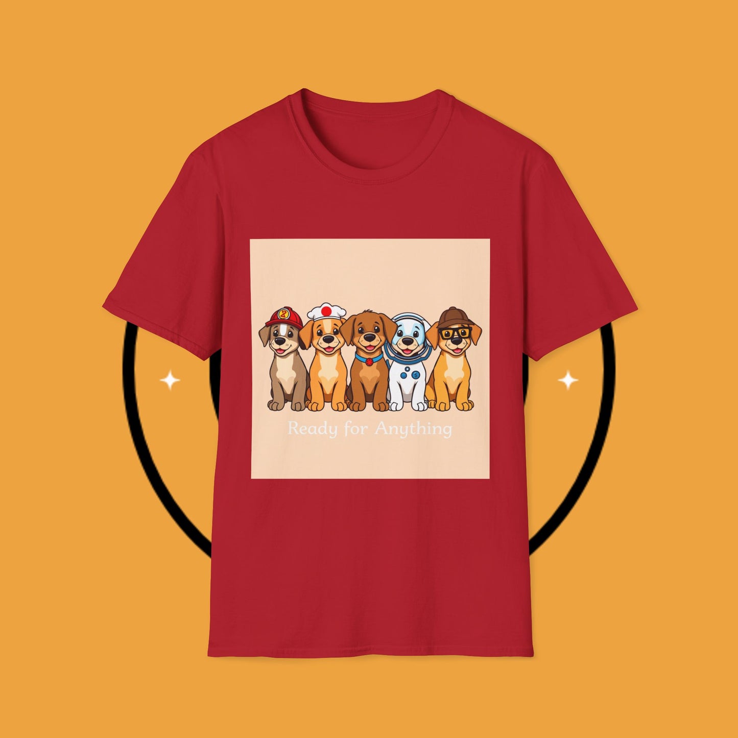 Puppy Professionals ๐พ | Ready for Anything T-Shirt for Career - Curious Canine Lovers - Unisex T-Shirt Design