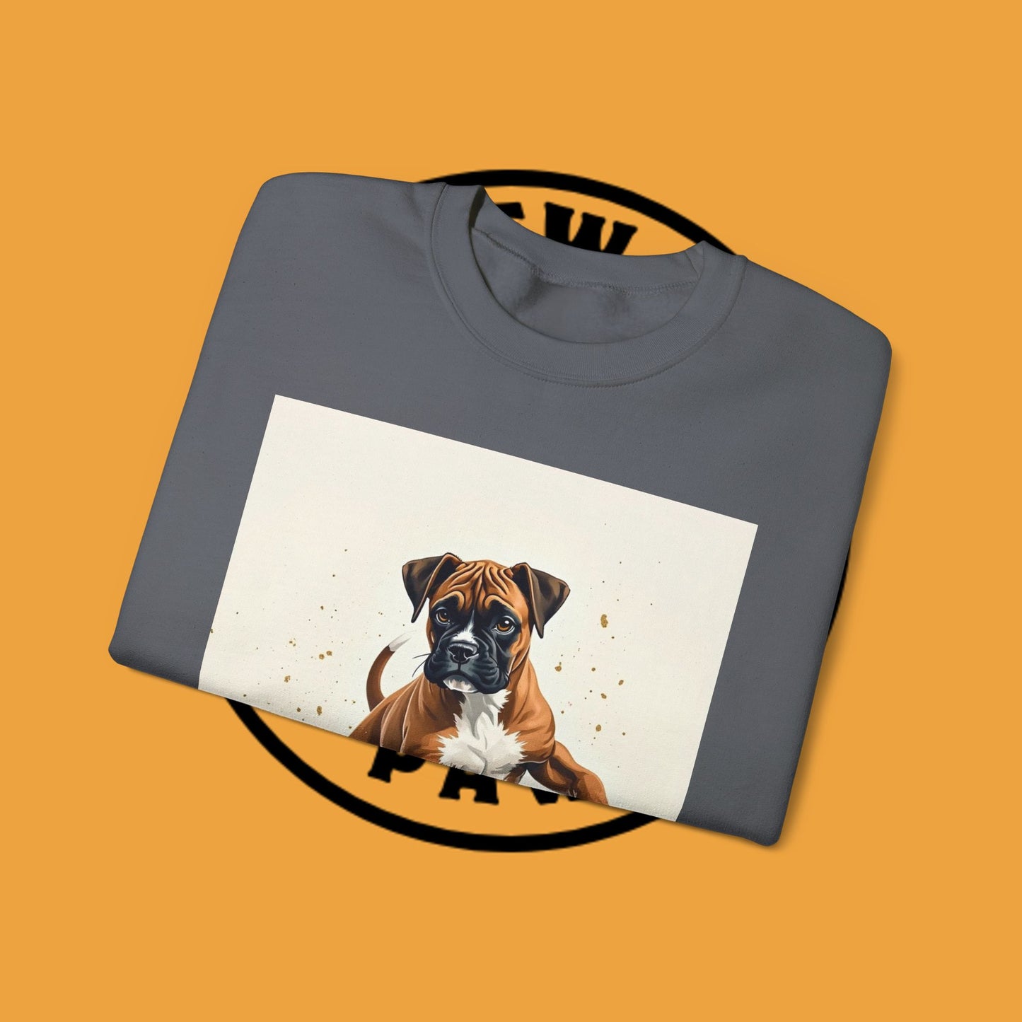 Running Boxer Puppy Crewneck Sweatshirt | Artistic Dog Lover Gift | Dynamic Movement Design