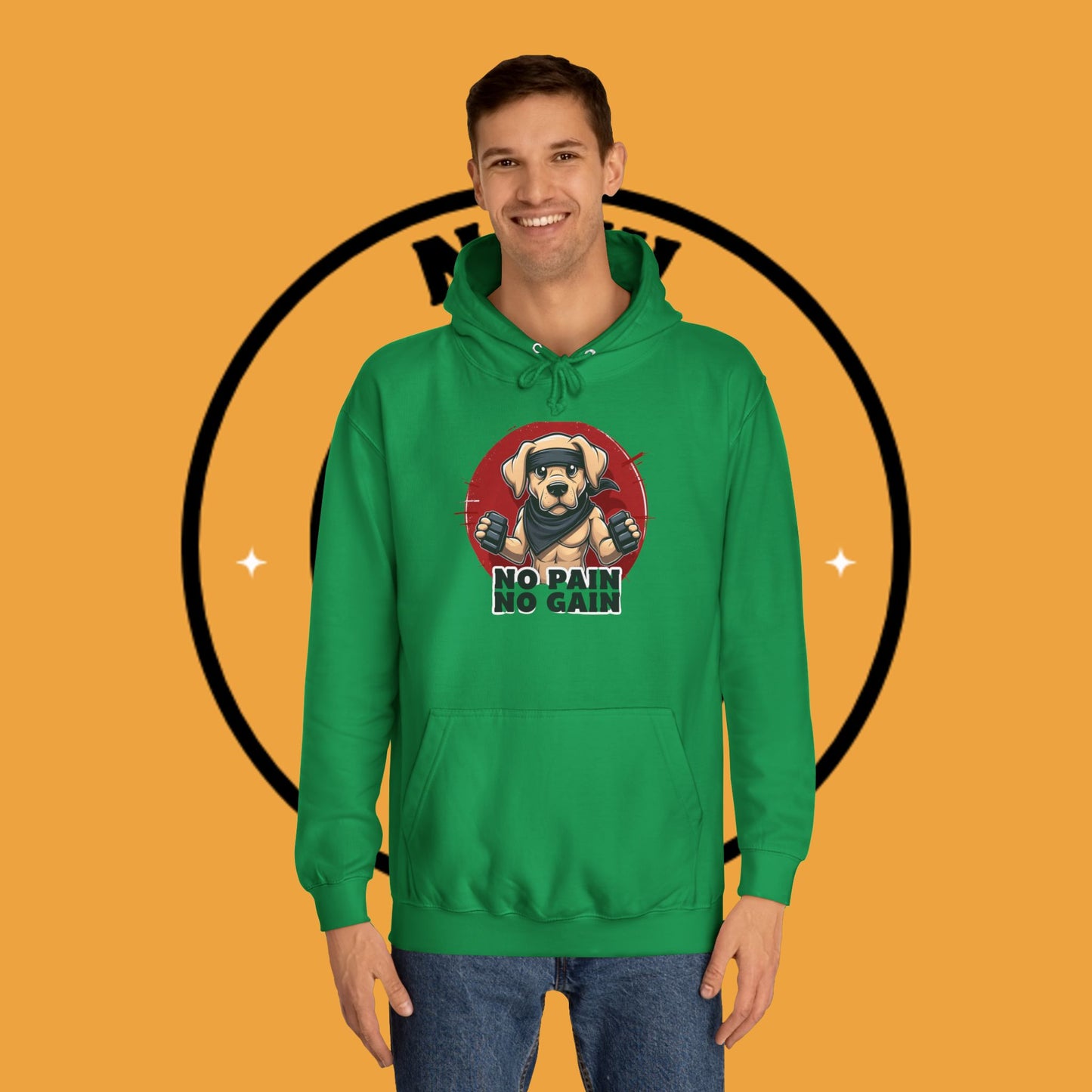 No Pain, No Gain – Motivational Workout Dog Hoodie - Unisex Hoodies
