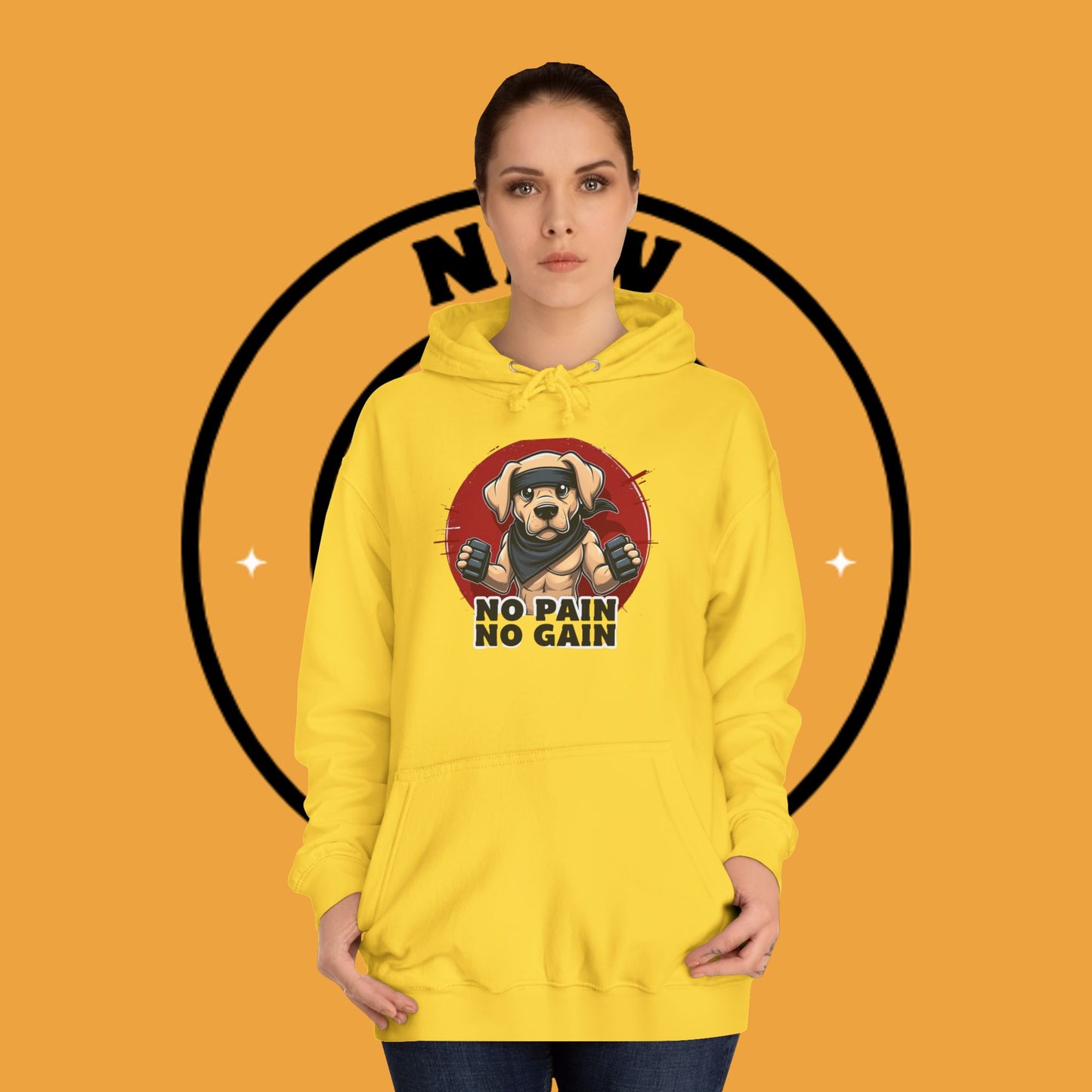 No Pain, No Gain – Motivational Workout Dog Hoodie - Unisex Hoodies