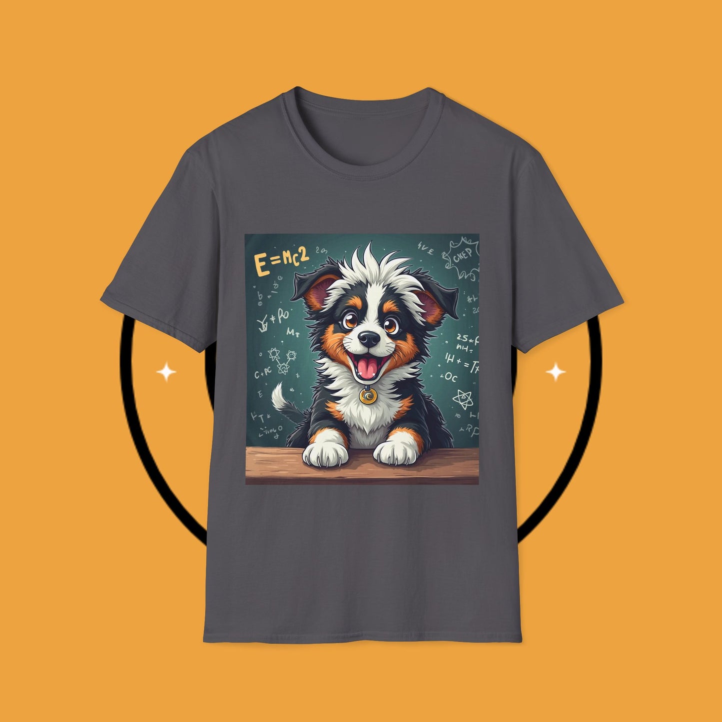 "Einstein Border Collie - Genius Puppy Professor" - Educational Dog T-Shirt - Smart Border Collie Science T-Shirt - Genius Puppy Professor Math Physics Tee | Educational Dog Gift