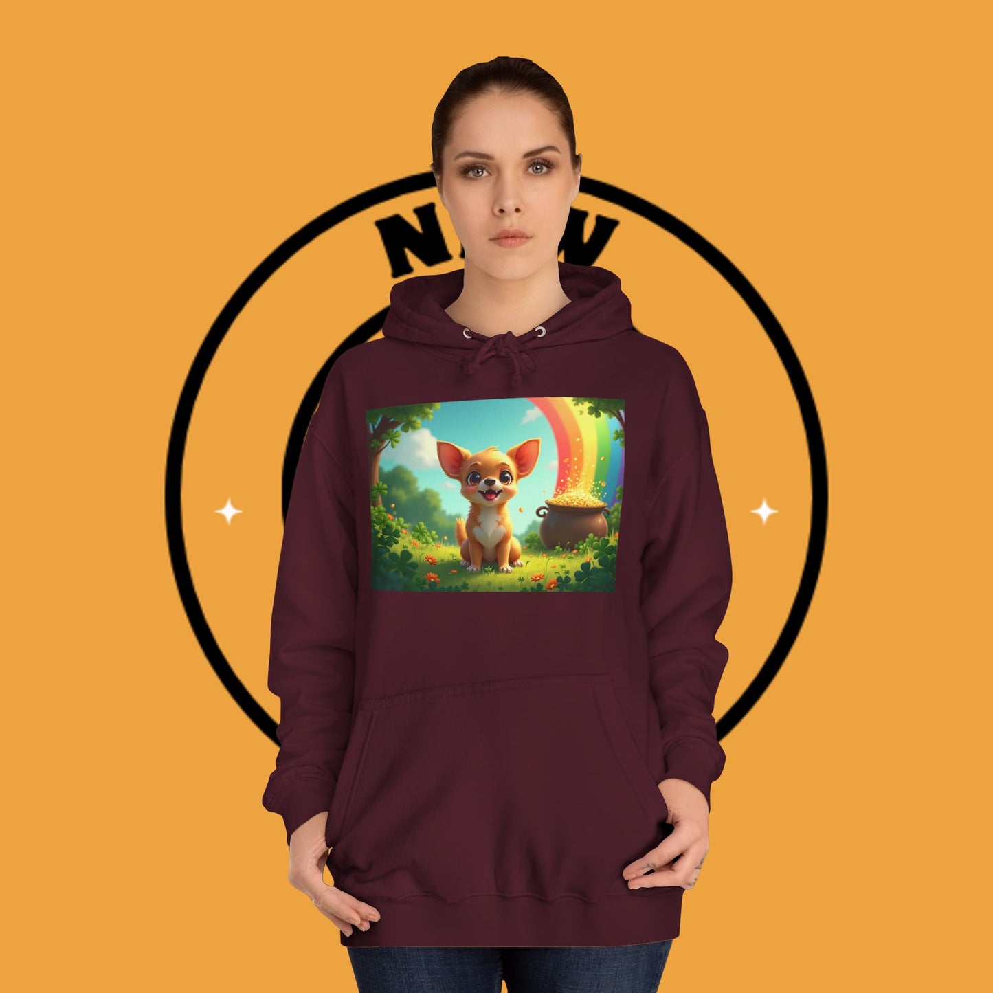 Lucky Rainbow Chihuahua Hoodie - St. Patrick's Day Magical Puppy Sweatshirt