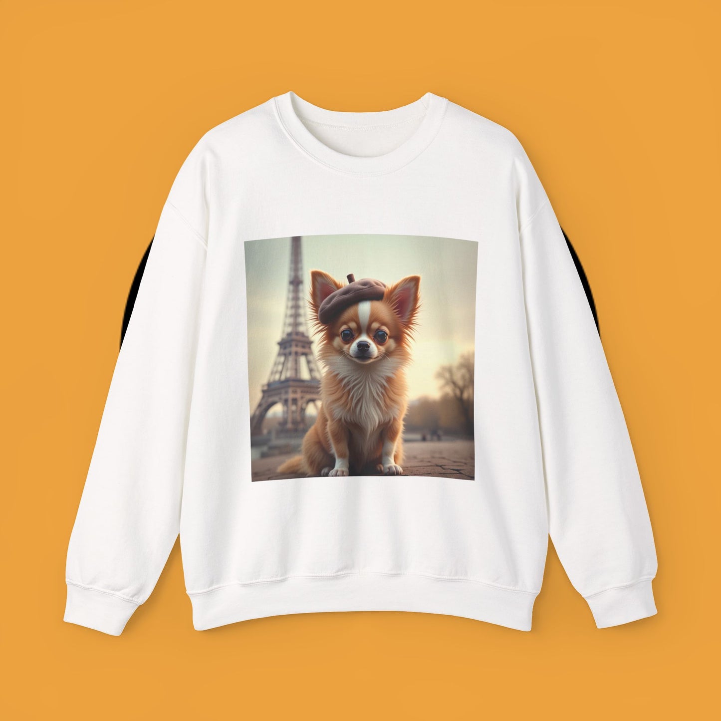 Parisian Chihuahua Beret Sweatshirt | French Dog Eiffel Tower Design | Travel Lover Gift