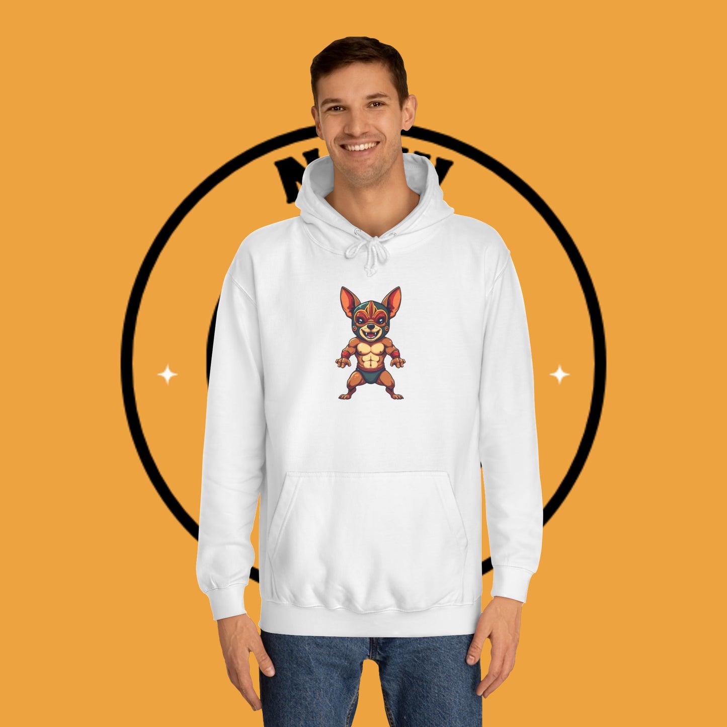 "Luchador Chihuahua Wrestling Hoodie | Mexican Lucha Libre Dog Mask | Wrestler Pet Art | Funny Fighting Dog Gift"