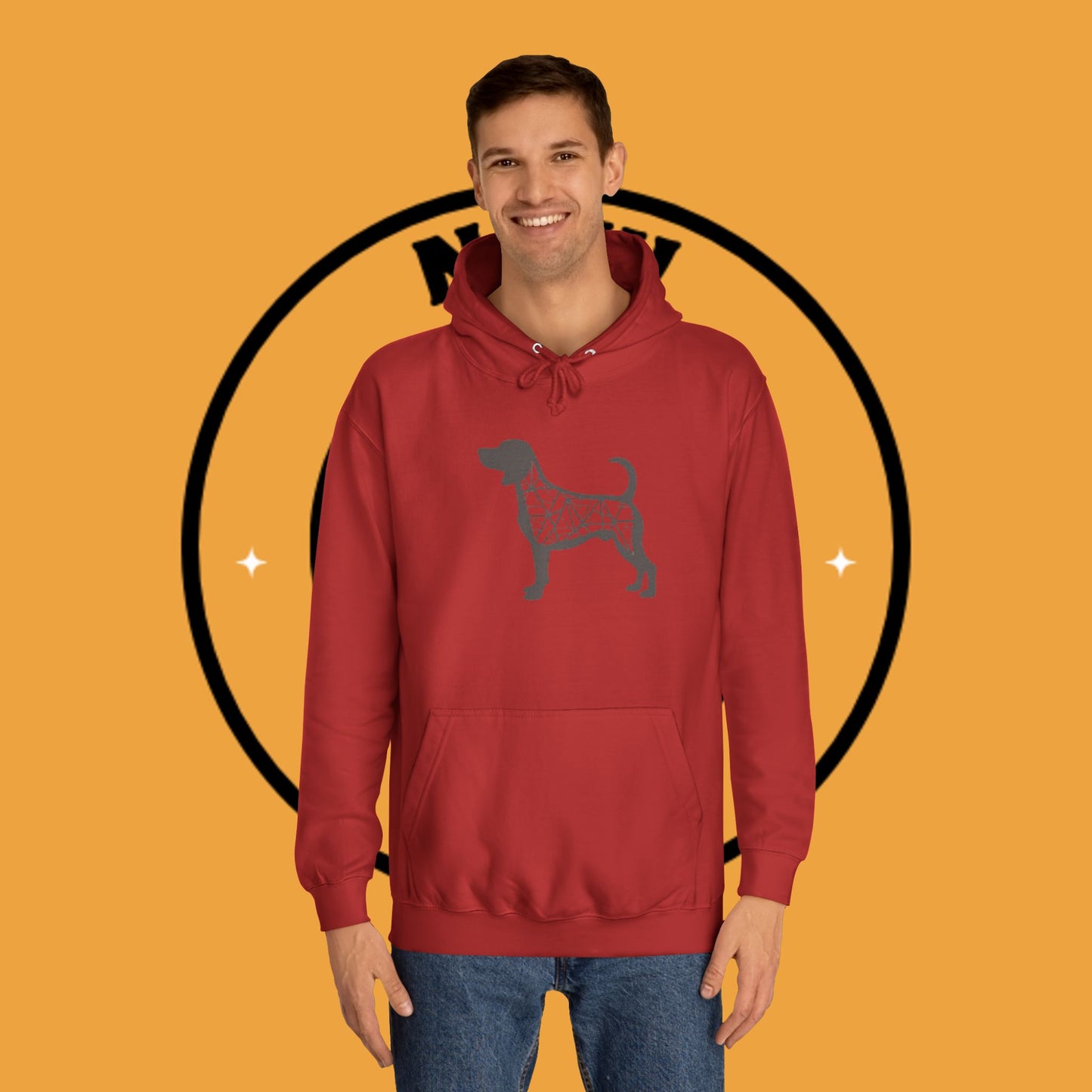 πΊ Geometric Beagle Hoodie - Modern Art Meets Canine Love! π¨ - Unisex Hoodie