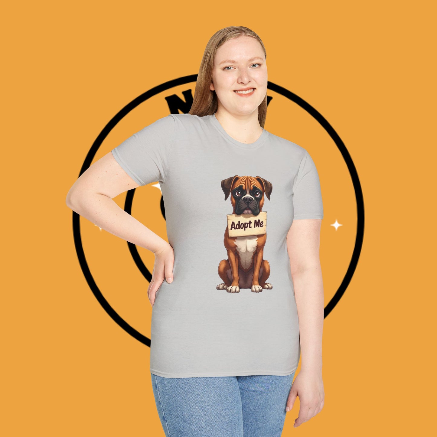 Adopt Me Boxer Dog T-Shirt - Cute Animal Rescue Awareness Tee for Dog Lovers