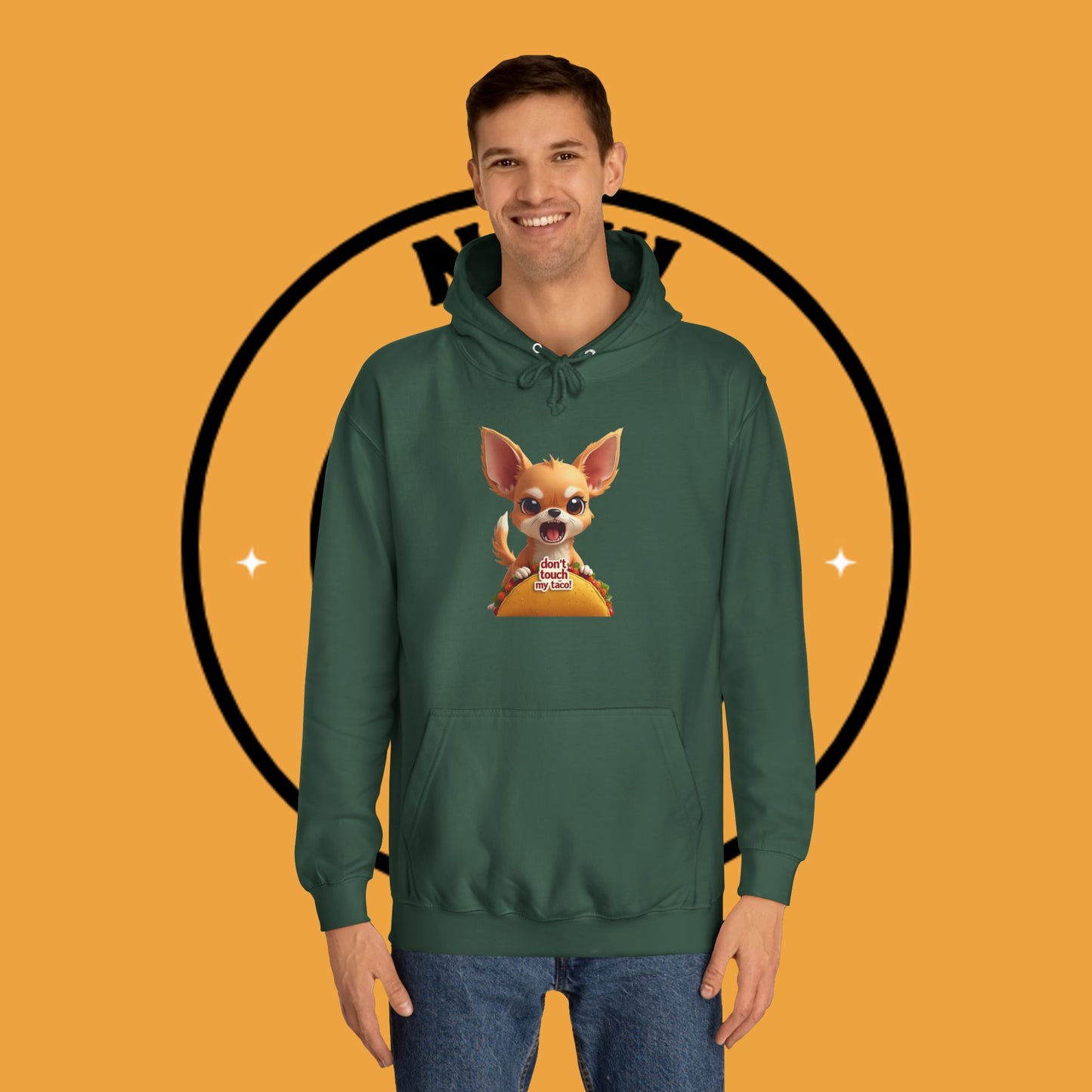 "Don't Touch My Taco Chihuahua Hoodie | Angry Dog Food Protection | Funny Mexican Pet Meme | Fierce Chihuahua Gift"