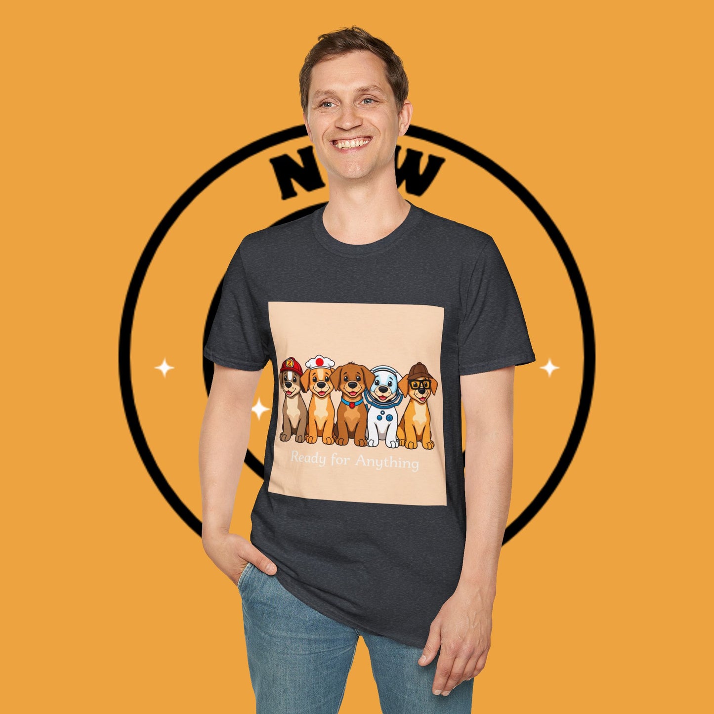Puppy Professionals ๐พ | Ready for Anything T-Shirt for Career - Curious Canine Lovers - Unisex T-Shirt Design