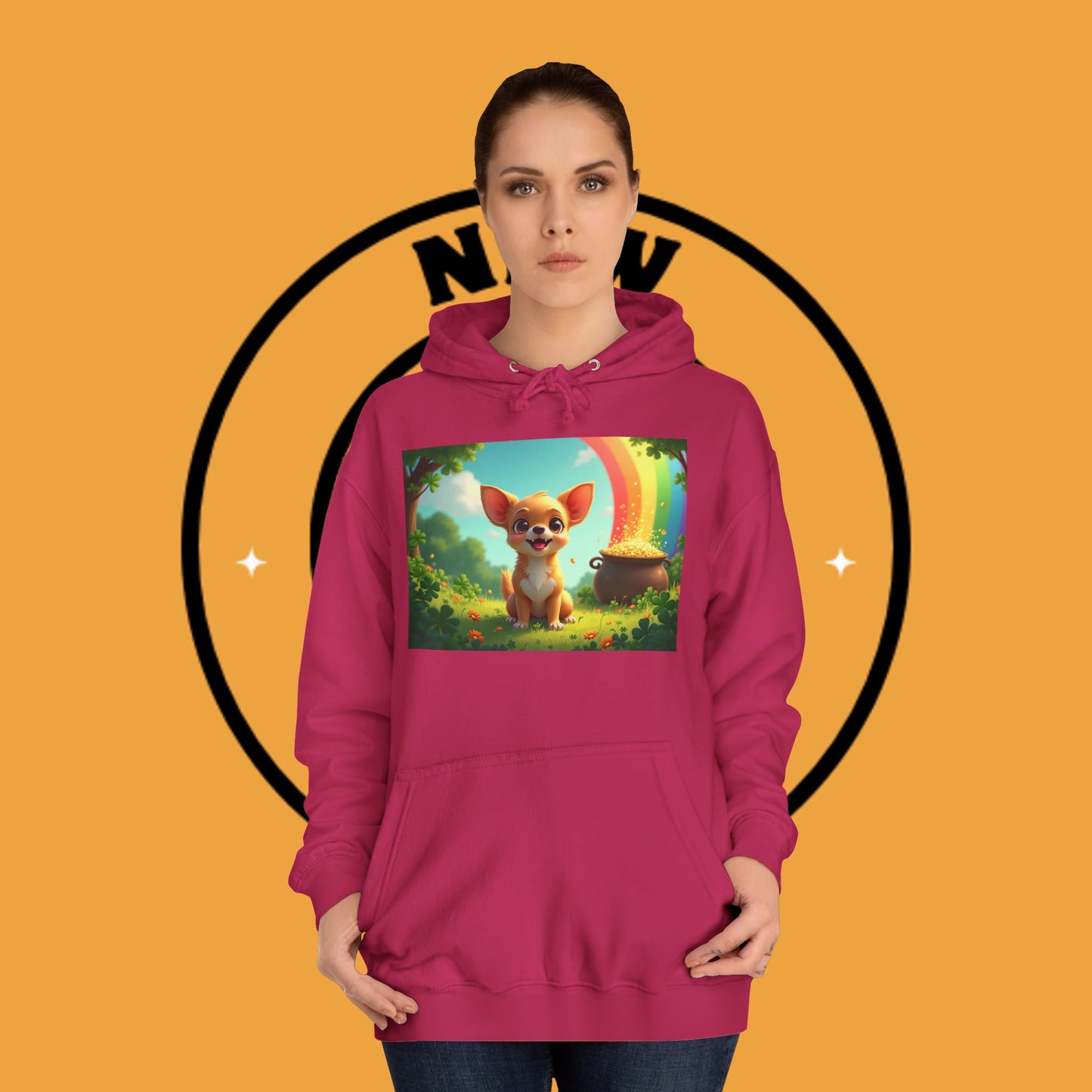 Lucky Rainbow Chihuahua Hoodie - St. Patrick's Day Magical Puppy Sweatshirt