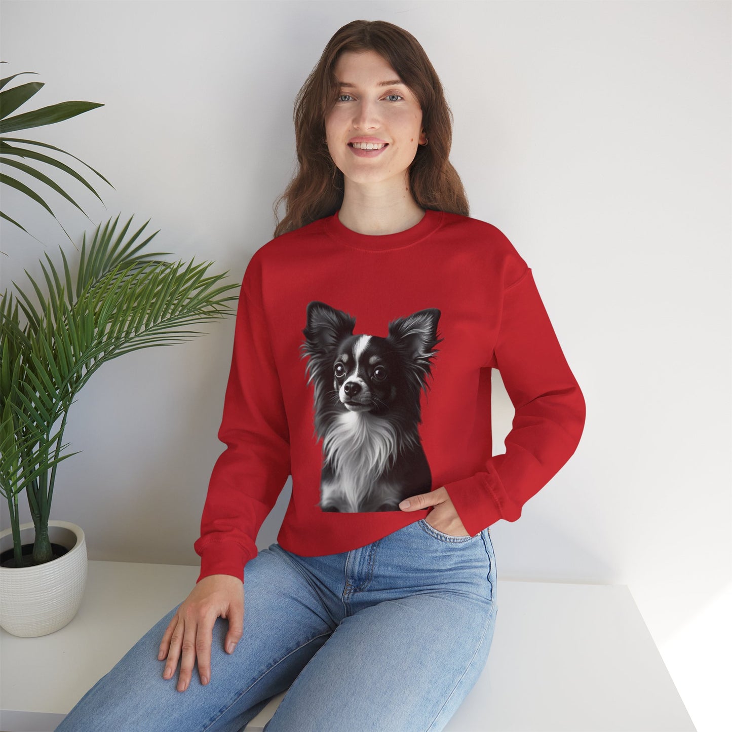 Vintage Chihuahua Portrait Sweatshirt | Black White Dog Photography | Classic Pet Art Design