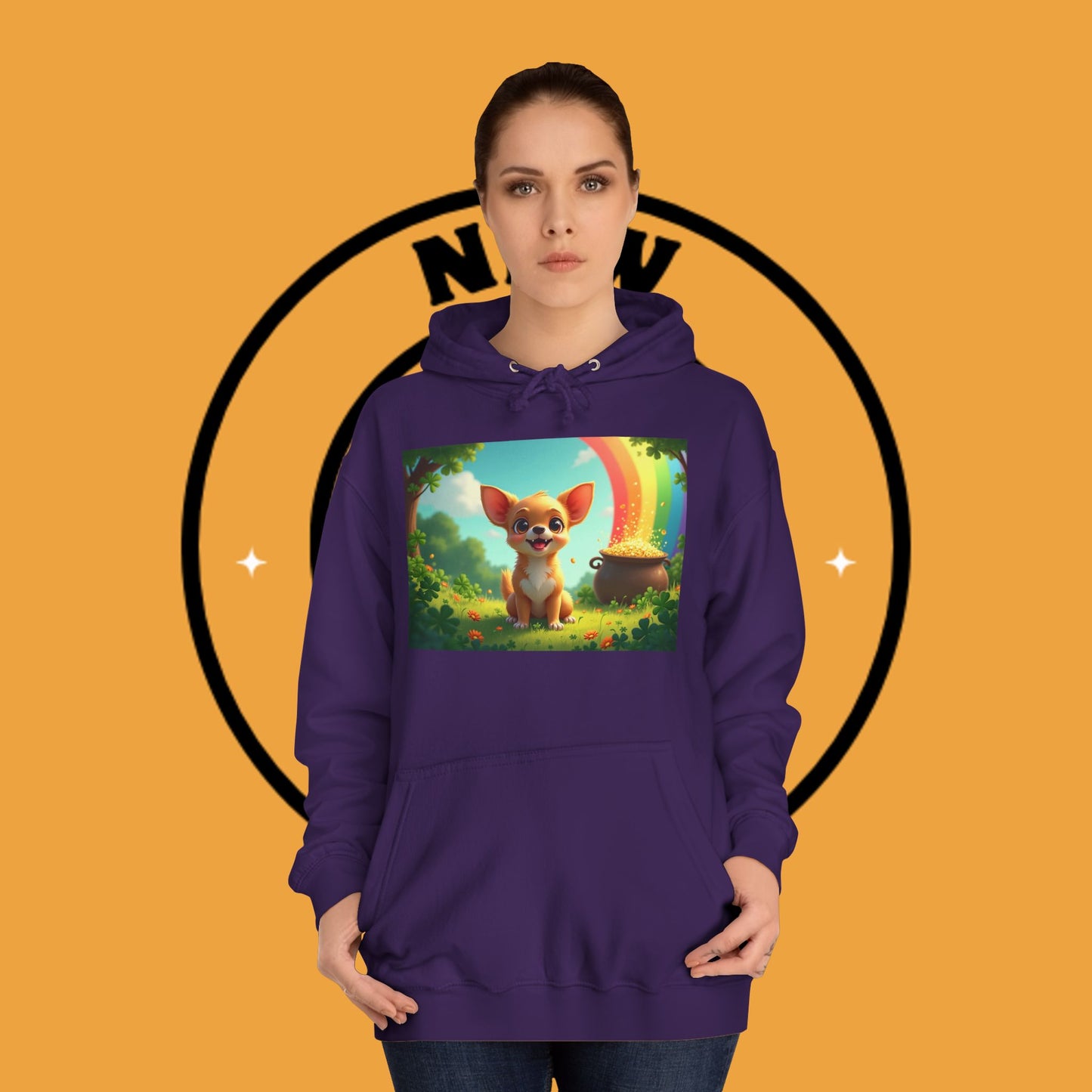 Lucky Rainbow Chihuahua Hoodie - St. Patrick's Day Magical Puppy Sweatshirt