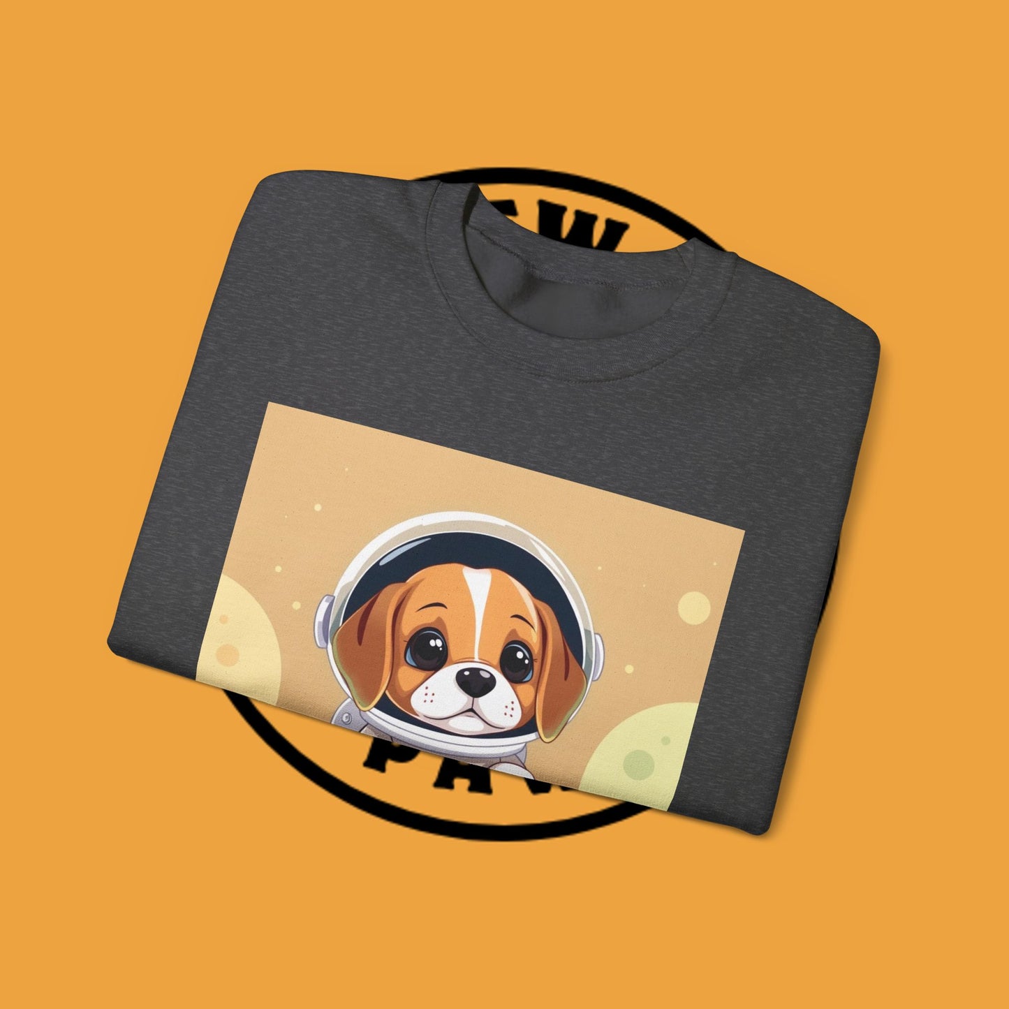 Astronaut Dog Crewneck Sweatshirt - Space Beagle Design with Helmet and Planets