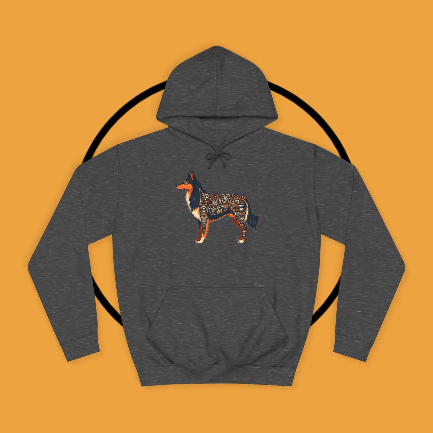 "Tribal Border Collie Mandala Hoodie - Sacred Geometry Dog Art Sweatshirt | Spiritual Celtic Design"