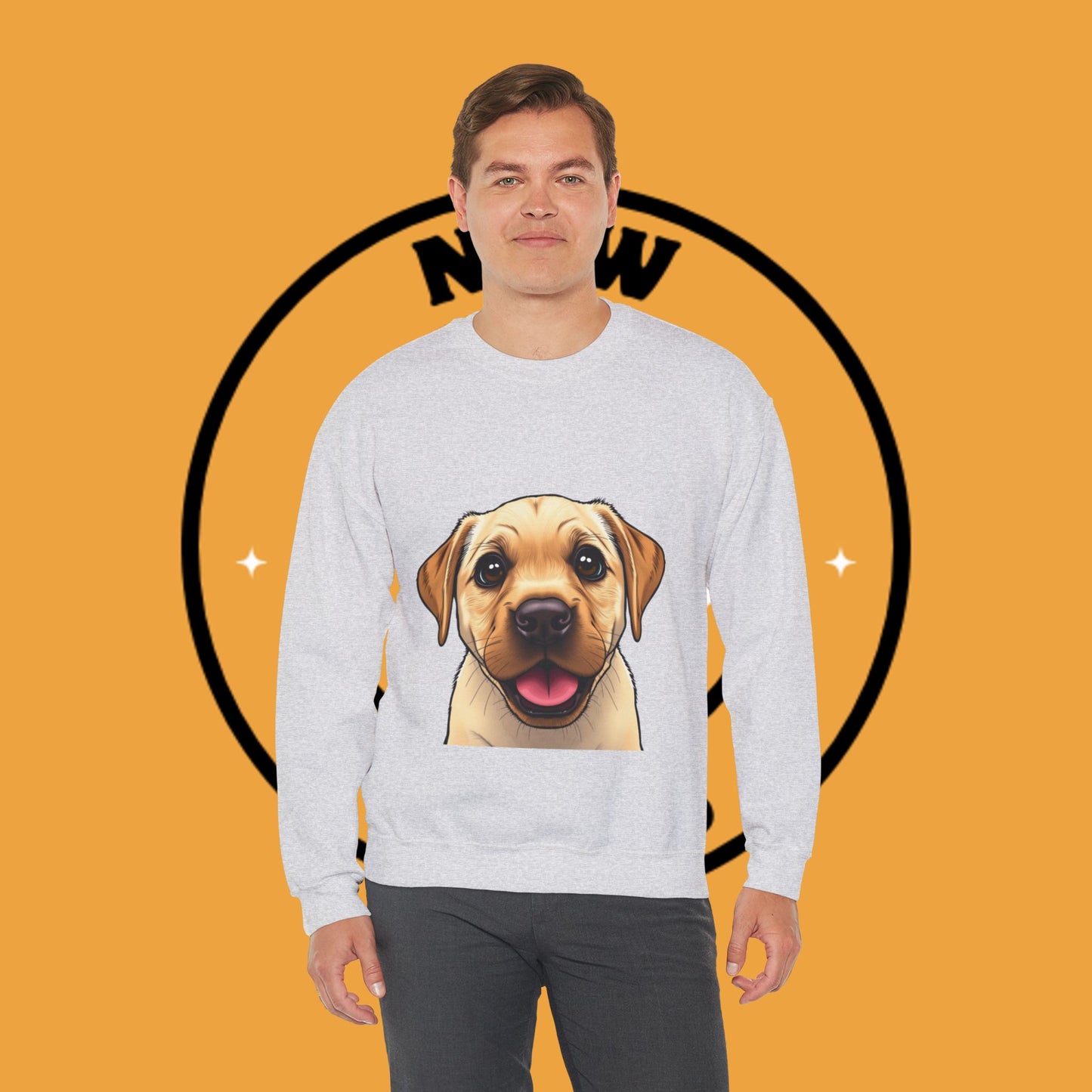 Labrador Puppy Crewneck Sweatshirt - Cartoon Dog Digital Art