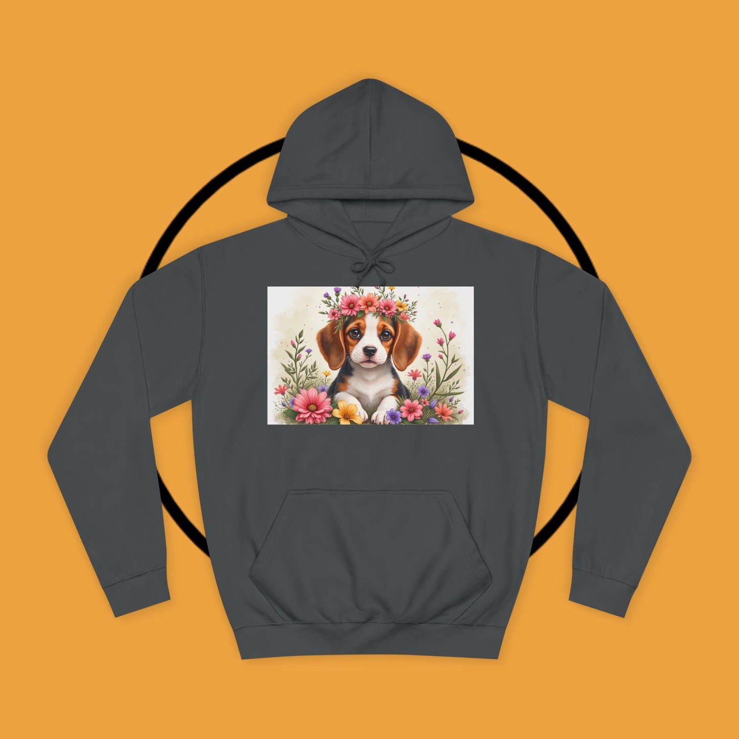 ๐ธ Enchanted Garden Beagle Hoodie - Where Cuteness Blooms! ๐ถ - Unisex Hoodie