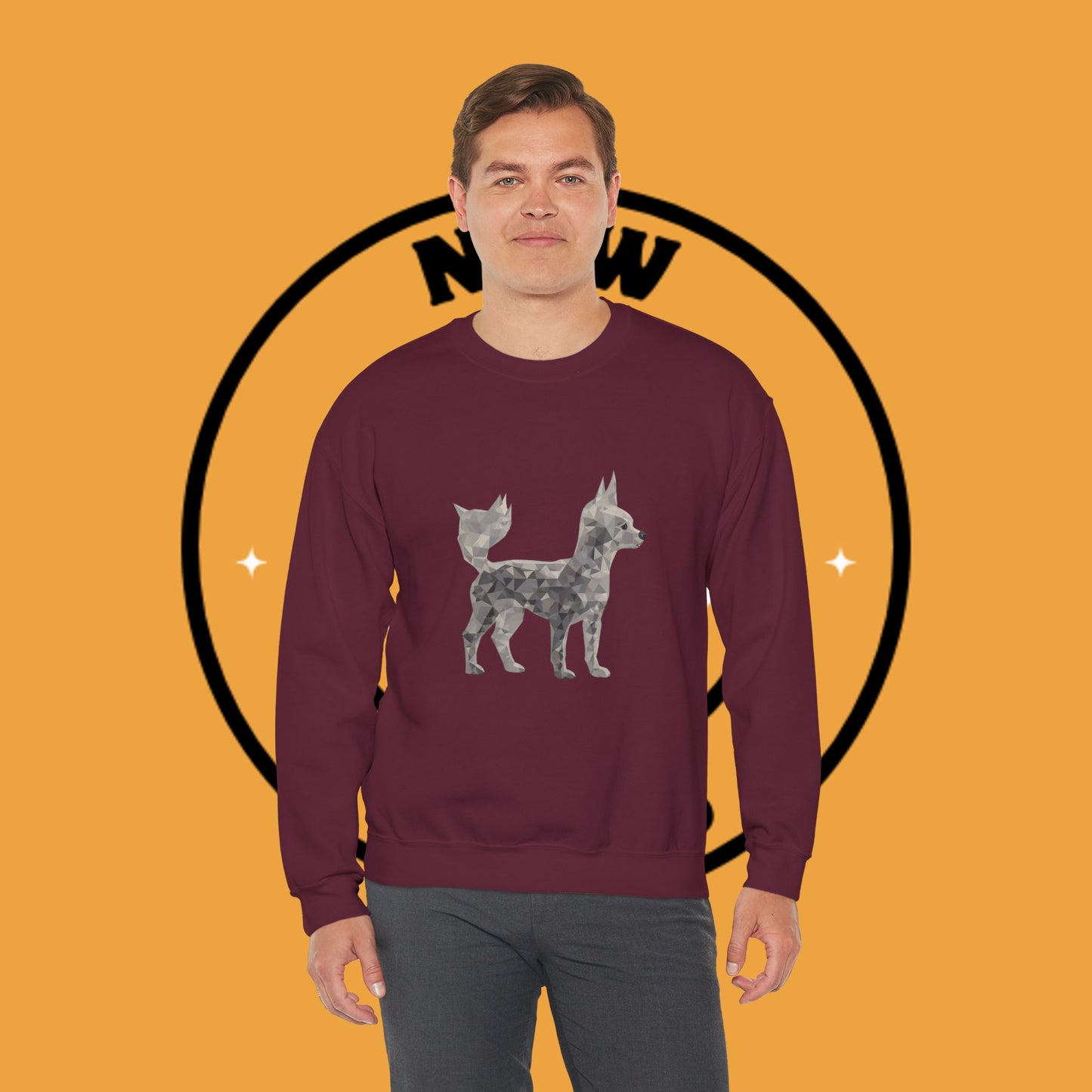 Geometric Chihuahua Sweatshirt | Low Poly Dog Art Crewneck | Modern Pet Lover Gift