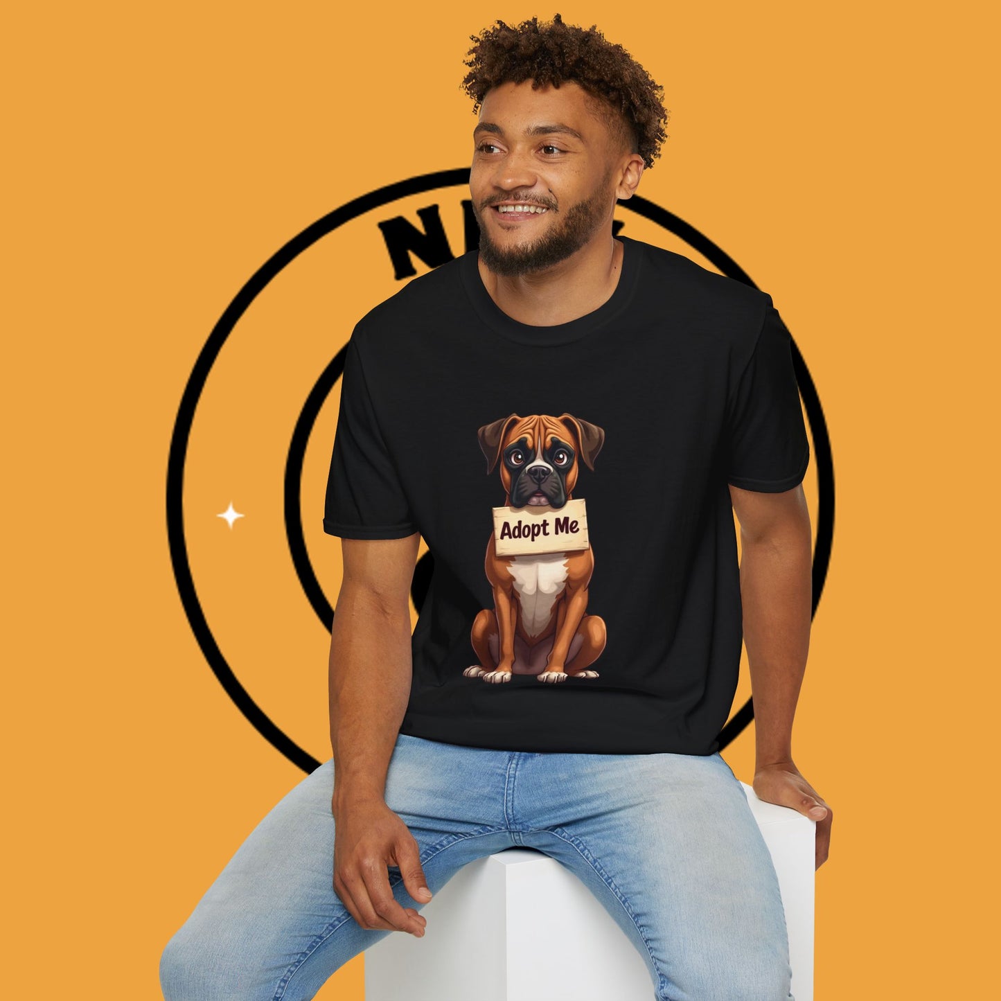 Adopt Me Boxer Dog T-Shirt - Cute Animal Rescue Awareness Tee for Dog Lovers