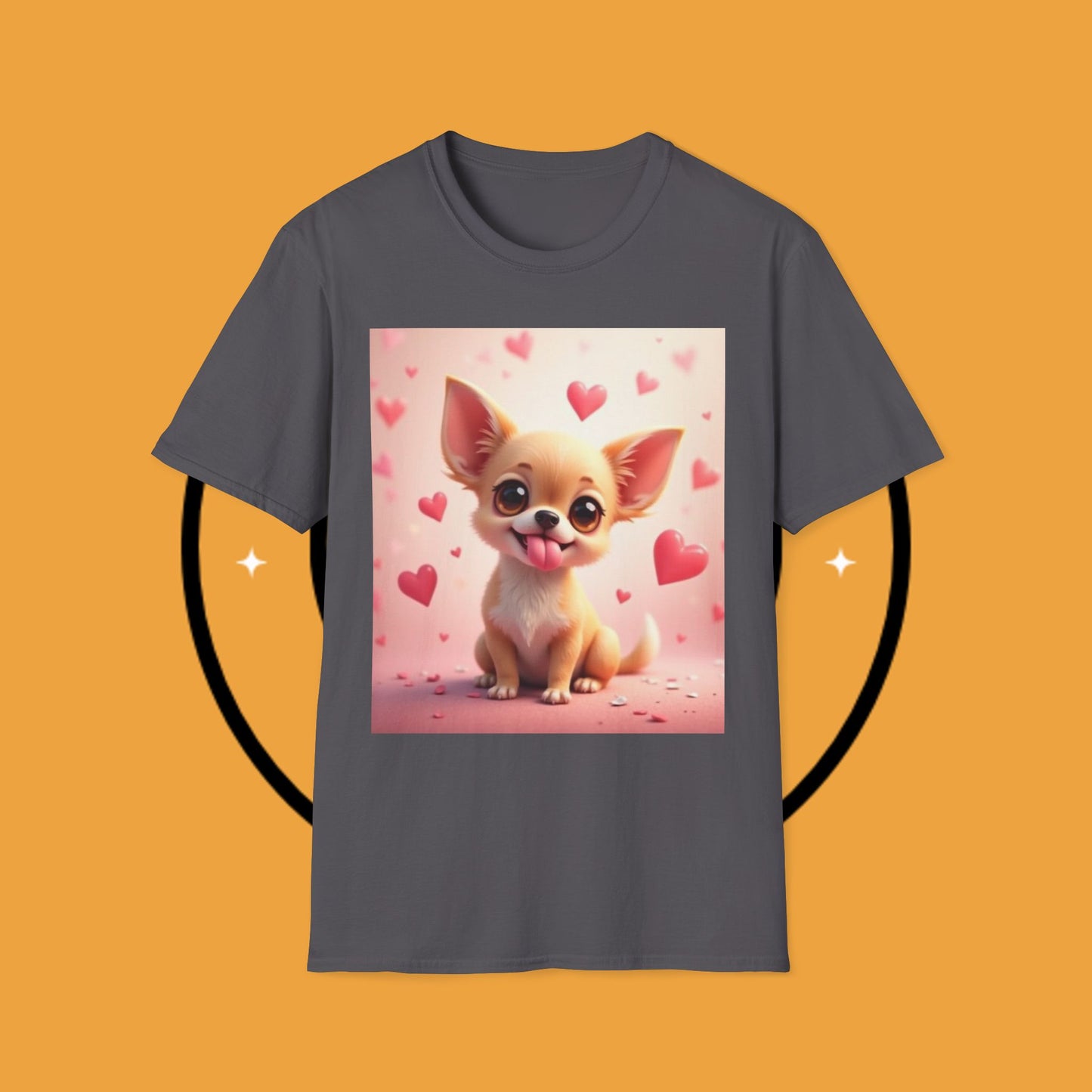Cute Chihuahua Puppy Love Heart T-Shirt - Funny Dog Lover Gift Tee | Kawaii Pet Apparel