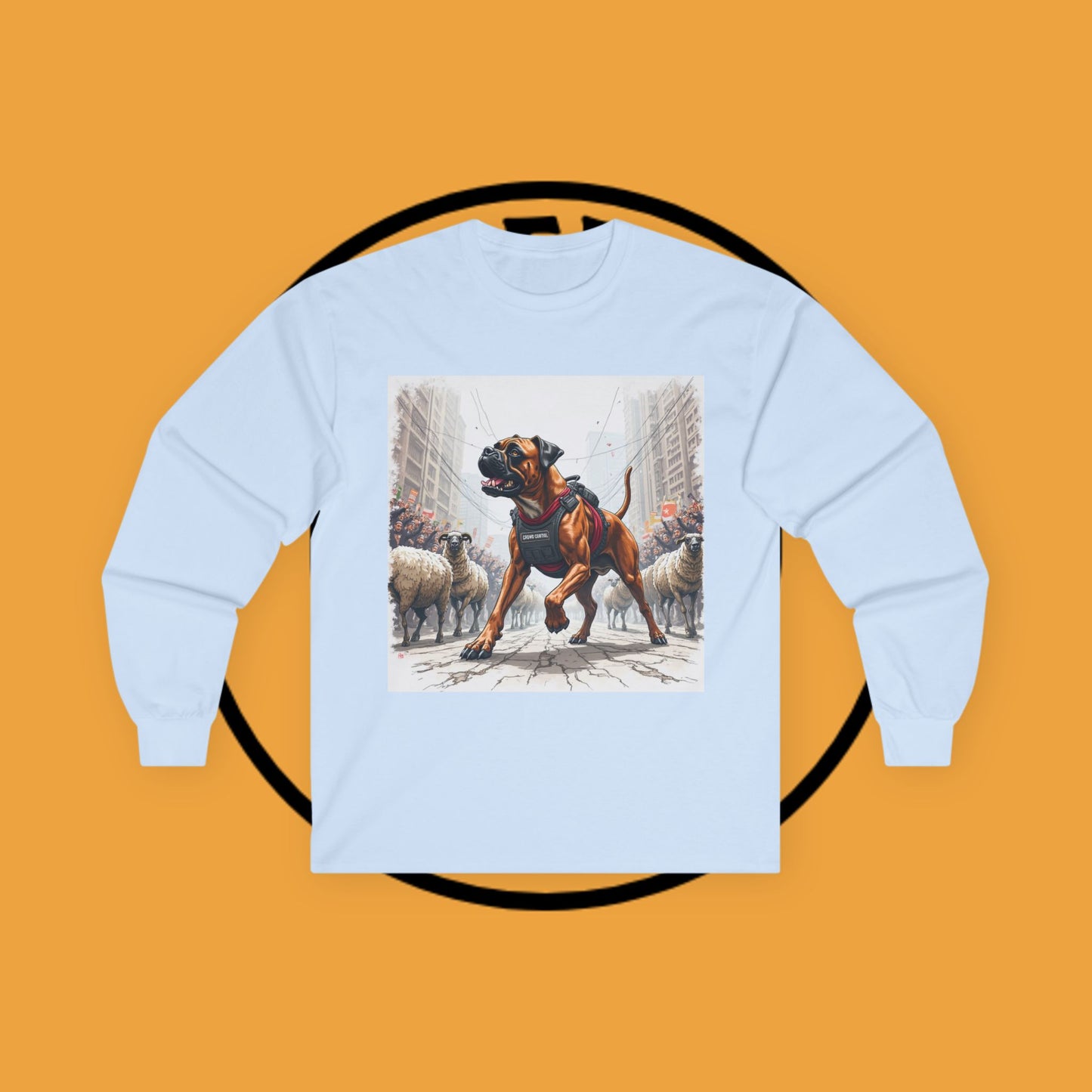 Crowd Control Dog Long Sleeve Tee - Tactical K9 Urban Sheep Herding Shirt