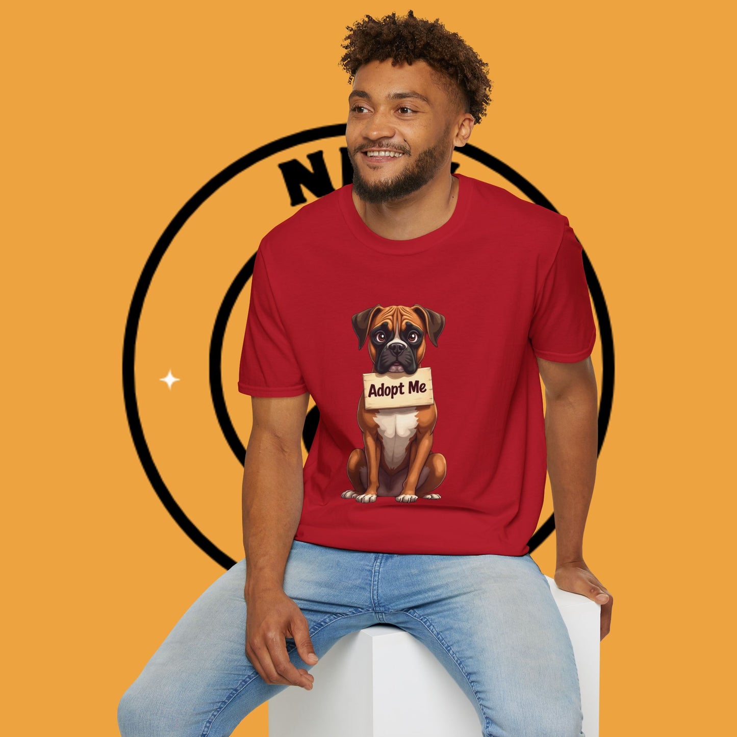 Adopt Me Boxer Dog T-Shirt - Cute Animal Rescue Awareness Tee for Dog Lovers