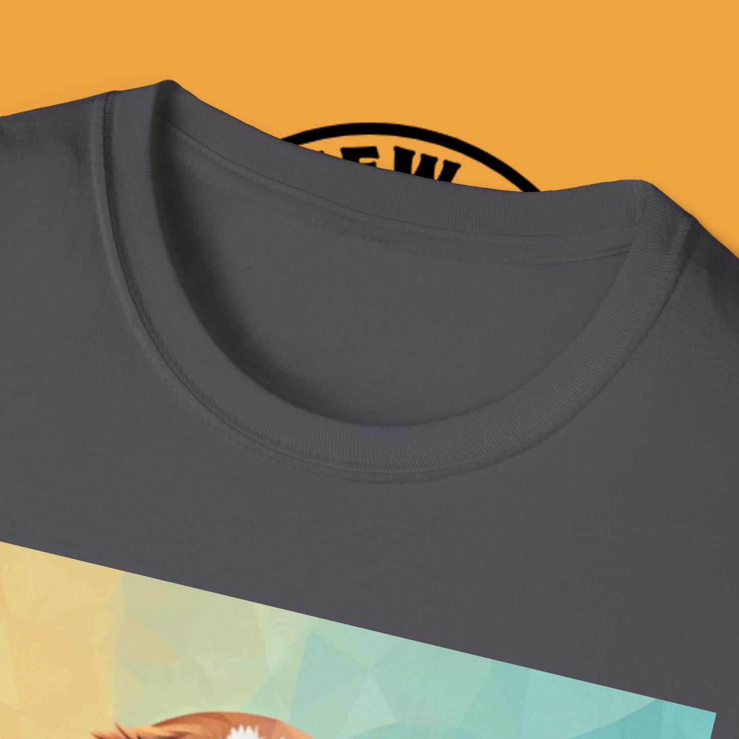 Modern Art Beagle Puppy T-Shirt - Geometric Low Poly Dog Design with Rainbow Background